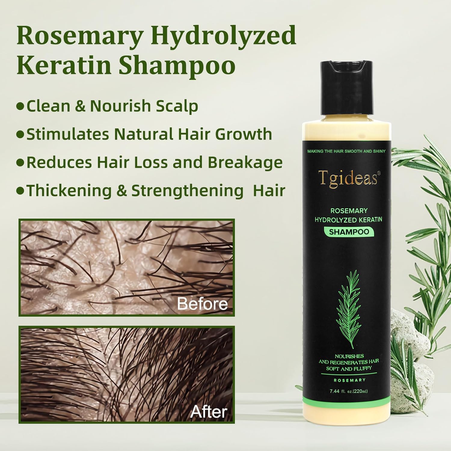 Thumbnail 1 de Tgideas Anti-Hair Loss Volumizing Shampoo with Biotin & Rosemary for Thinning Hair