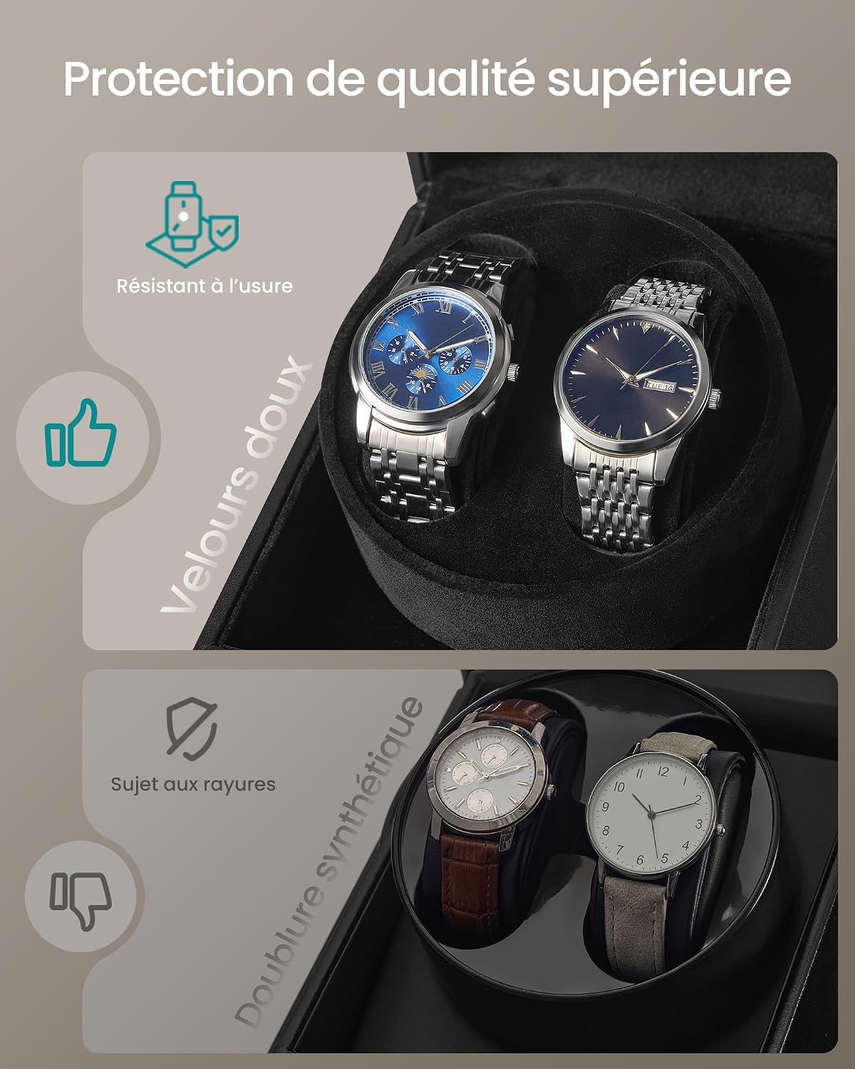 Thumbnail 5 de SONGMICS Boîte Remontoir Automatique 2 montres