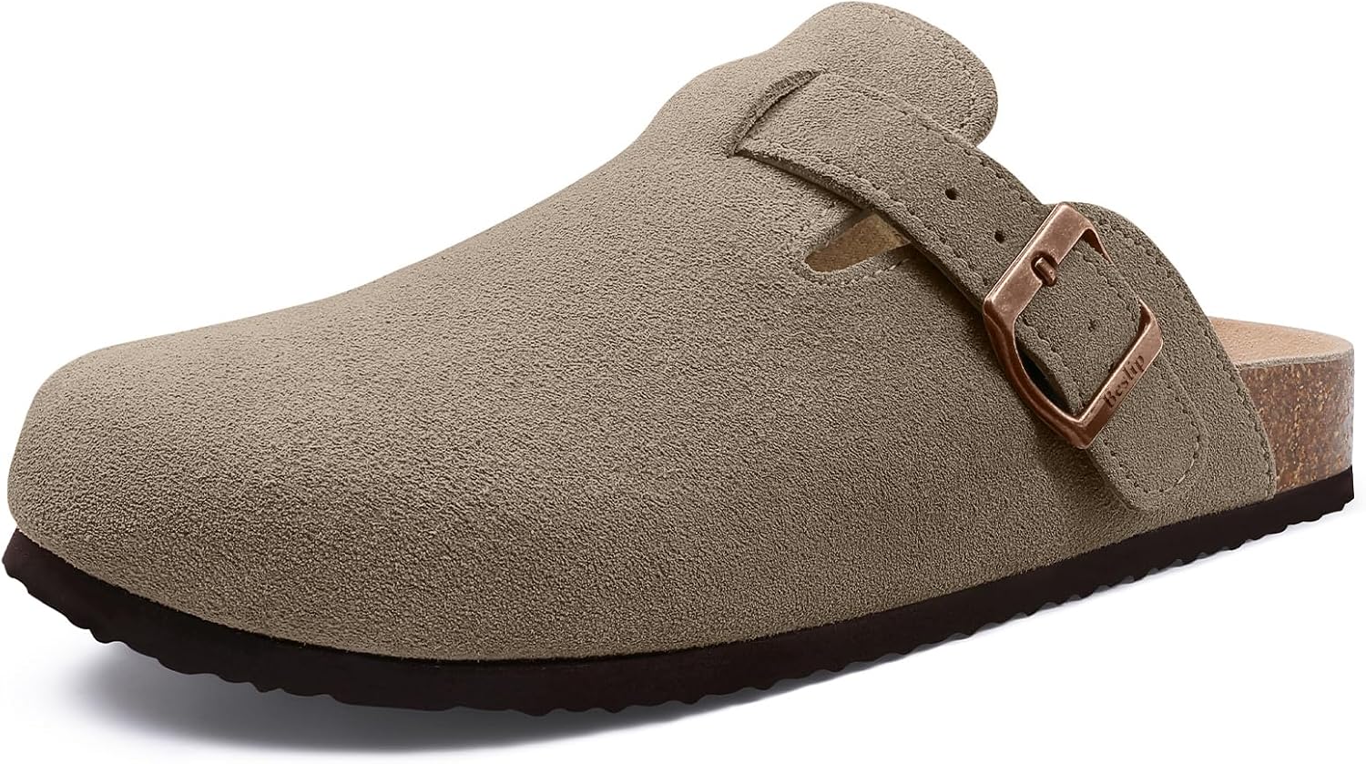 Thumbnail 6 de Beslip Wildleder Clog Damen Taupe EU 39 – Komfortabler Schuh mitVintage-Charme