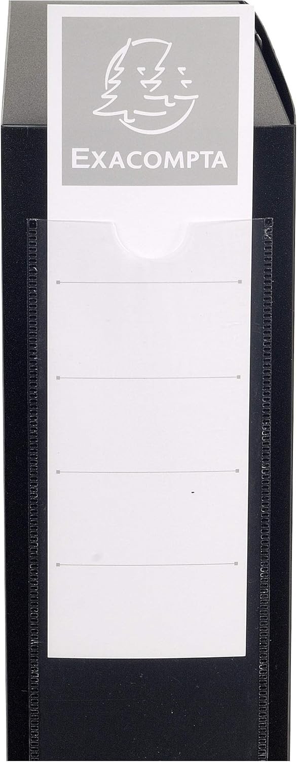 Detalle de Exacompta Réf. 59631E – 10 boîtes d’archives à pression en PP opaque, dos 60 mm, noir