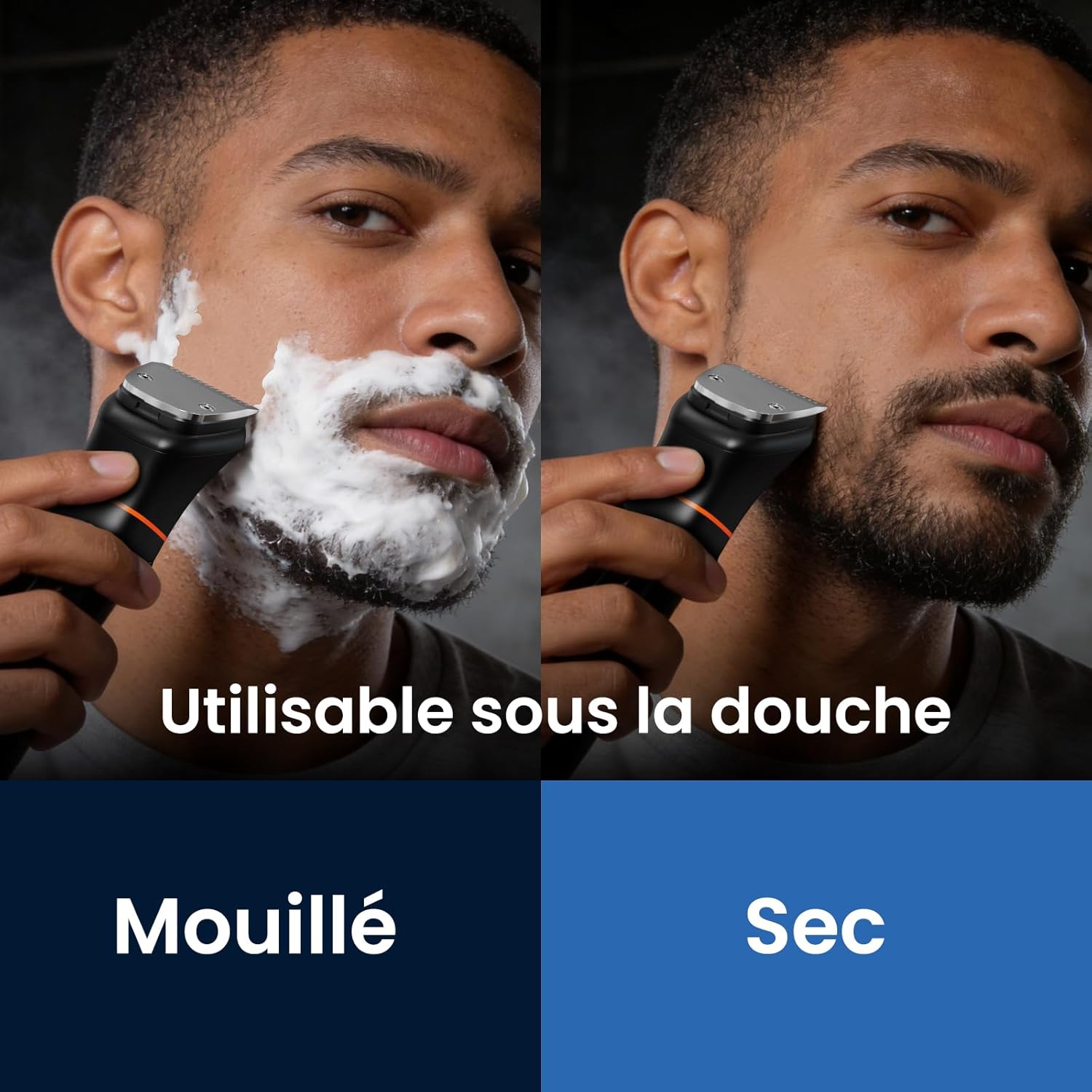 Detalle de Maxgroom 6-en-1 Tondeuse Barbe Homme – Rasoir Électrique avec Base de Rangement et Charge USB-C