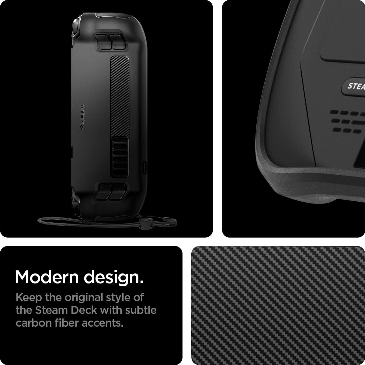 Thumbnail 2 de Spigen Cover Rugged Armor per Steam Deck LCD (2022) e Steam Deck OLED (2023) in TPU nero opaco