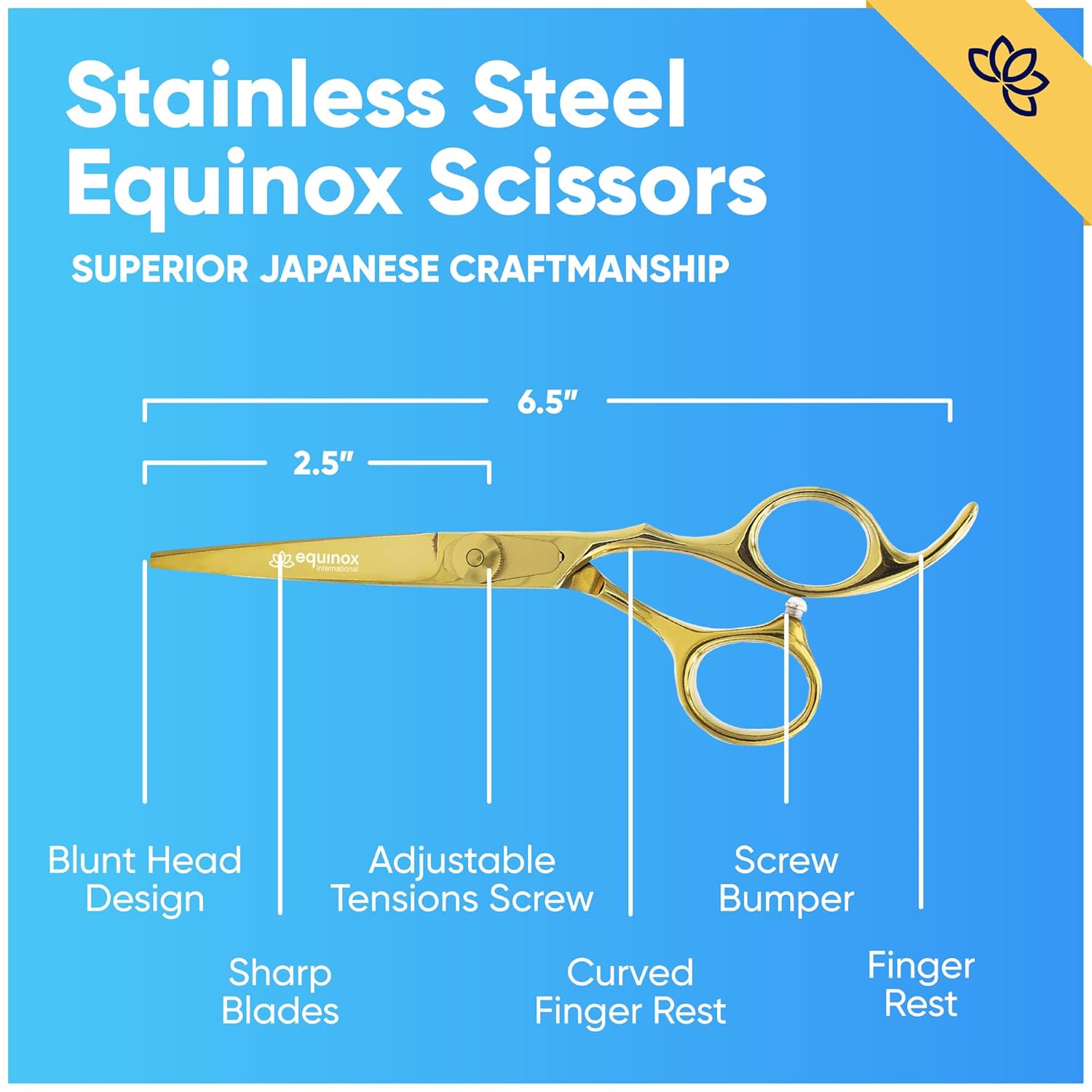 Detalle 2 de Equinox Razor Edge Series 6.5” Hair Scissors ✂