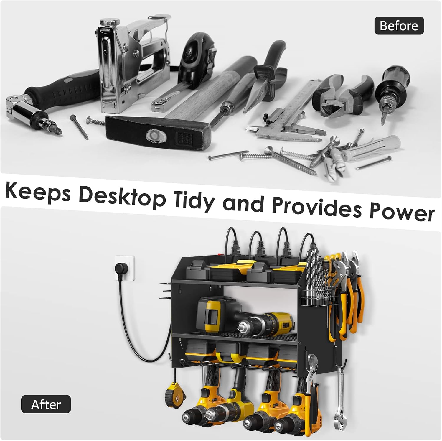 Thumbnail 4 de CCCEI Wall-Mount Tool Charging Organizer, 3-Tier