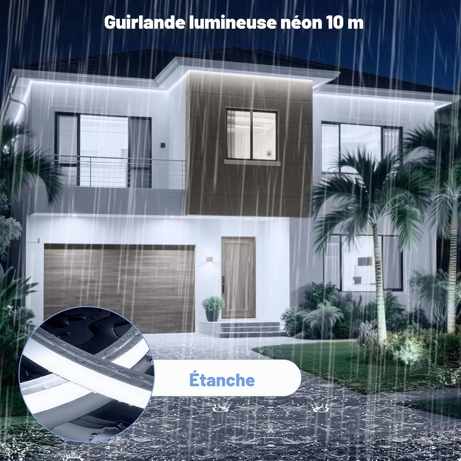 Detalle 2 de LangPlus+ ZY1343237 neon-ledstrip 10 m, dimbaar, koudwit 6500 K, IP65