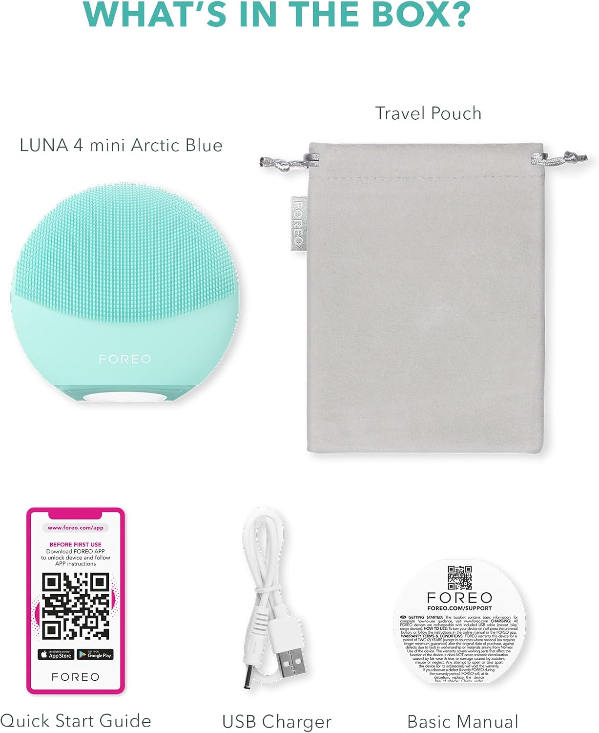 Thumbnail 6 de FOREO LUNA 4 mini : brosse nettoyante et massante visage en Arctic Blue