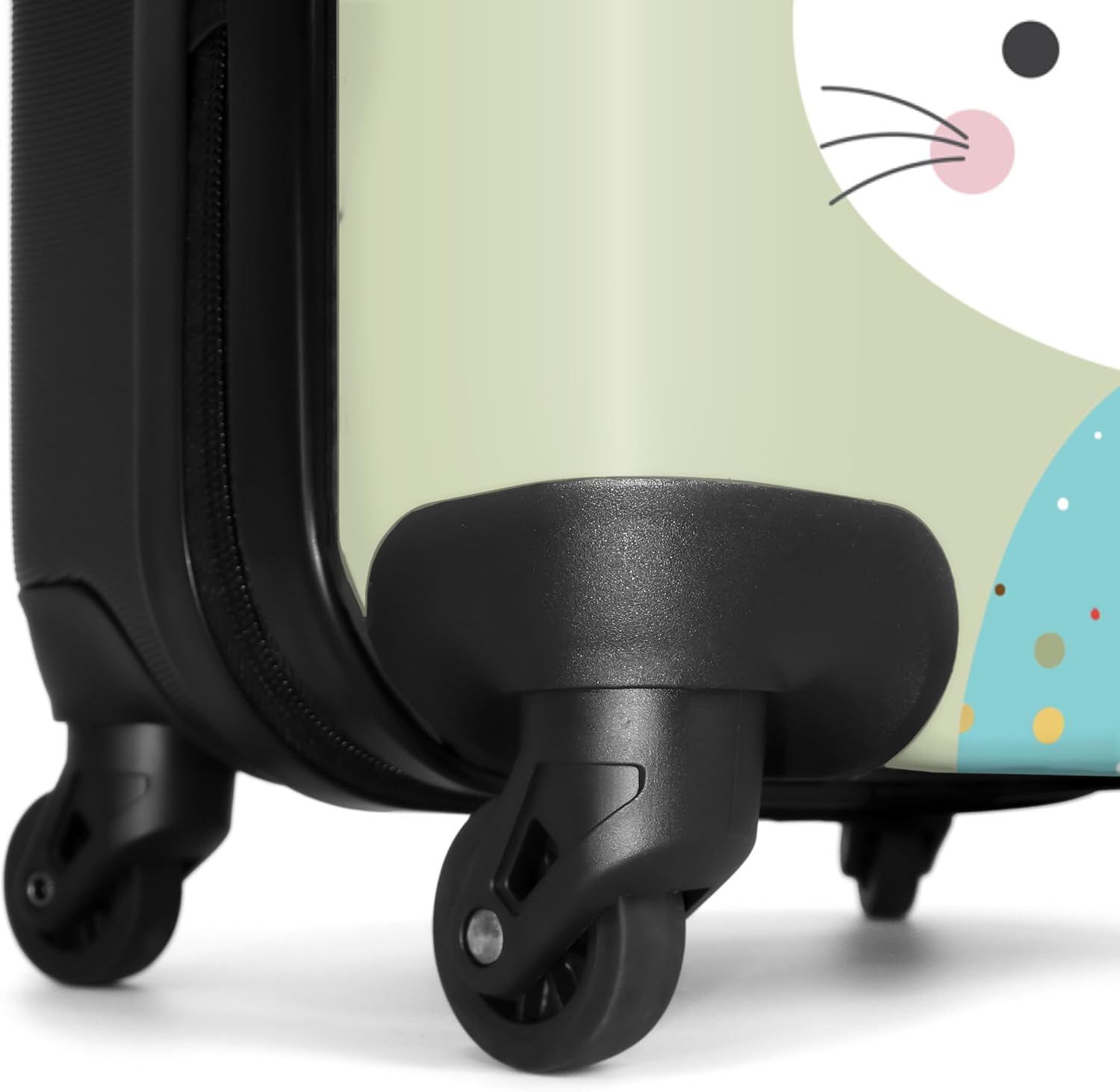 Detalle 2 de Valigia Bambini 55x40x20 cm Illustrazione Coniglio Verde di NoBoringSuitcases.com