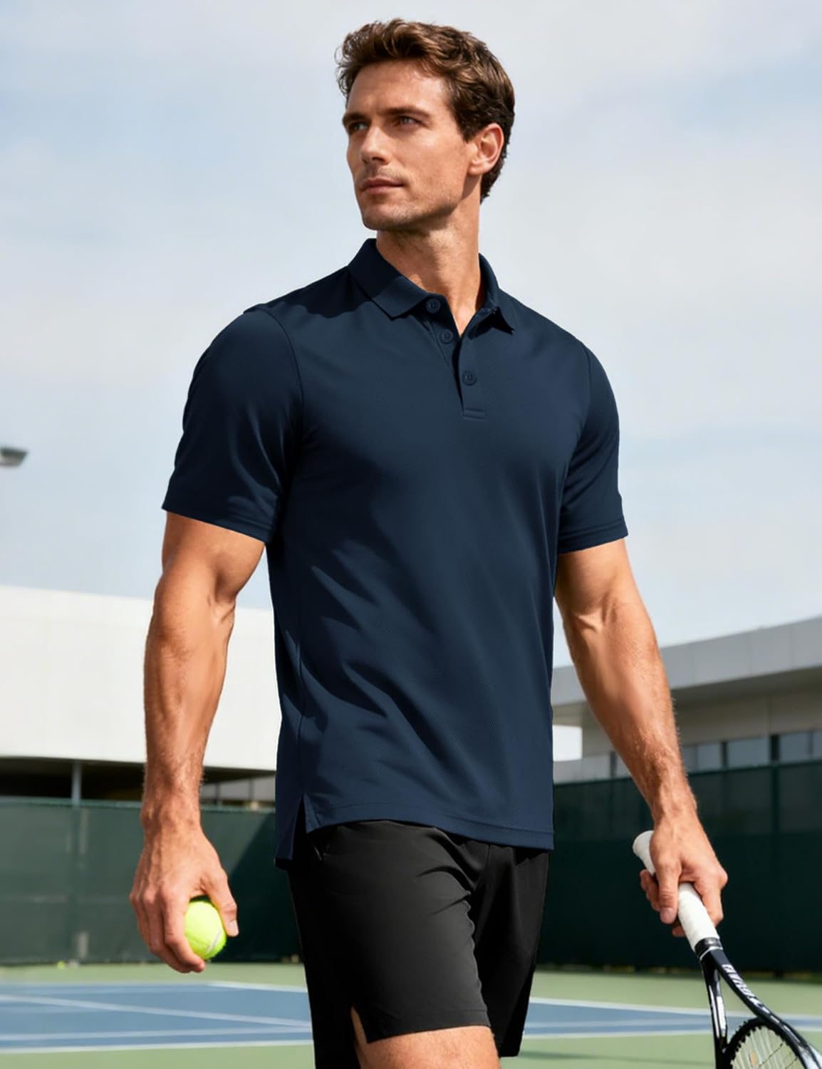 Detalle de MAGCOMSEN Herren Polo Shirt Kurzarm – atmungsaktiv, schnelltrocknend, vielseitig einsetzbar