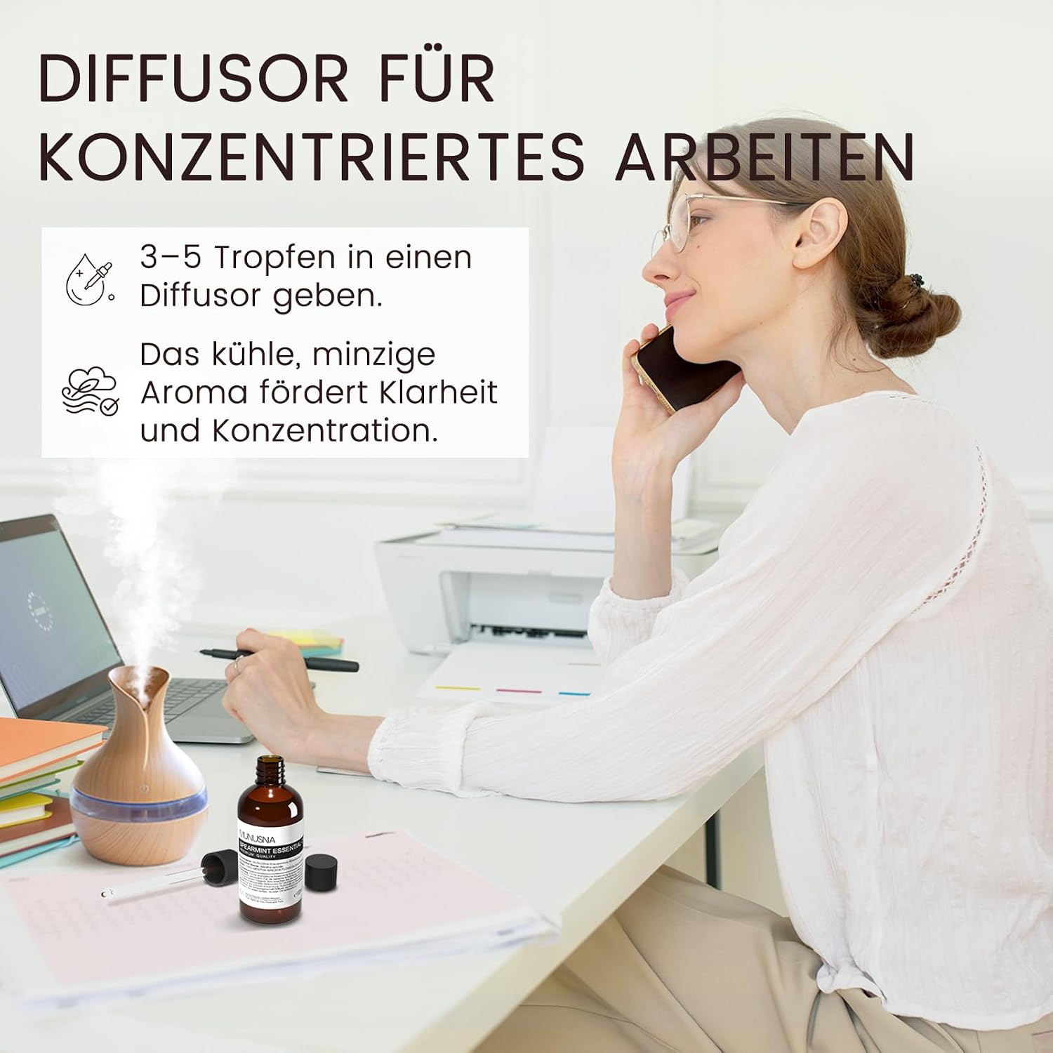 Detalle 2 de Grünes Minzöl 100 ml Spearmint von MUNUSNA