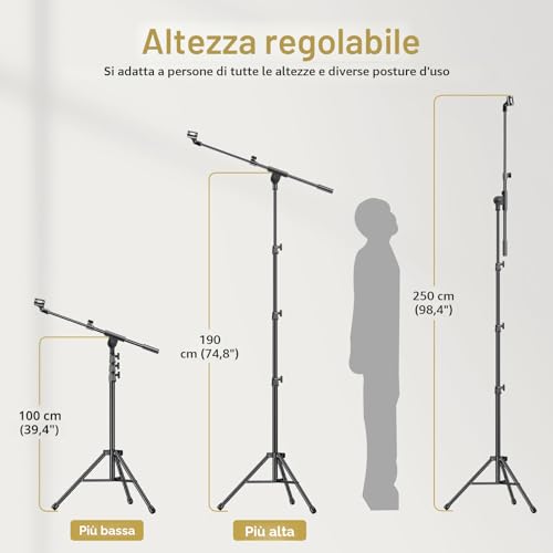 Thumbnail 4 de TONOR Supporto per Microfono T35 con Supporto per Tablet: versatilità e stabilità per palco e streaming