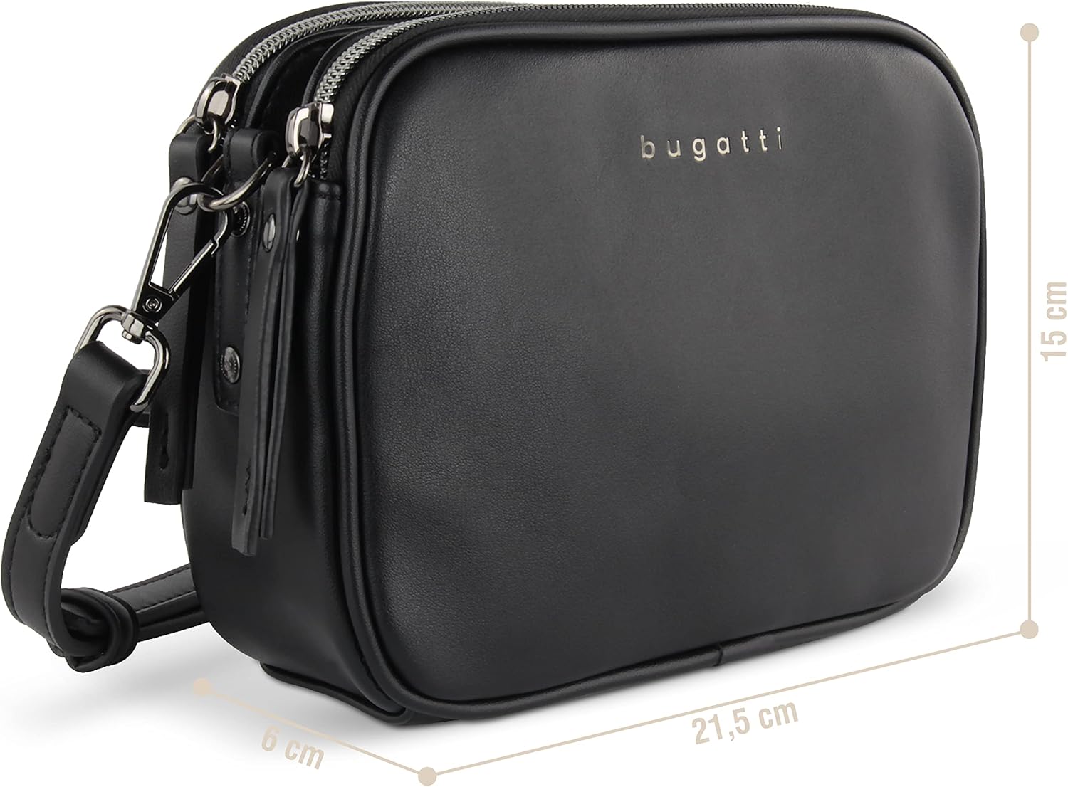 Thumbnail 2 de bugatti Almata kleine Schultertasche Damen – Umhängetasche aus Kunstleder mit verstellbarem Schulterriemen