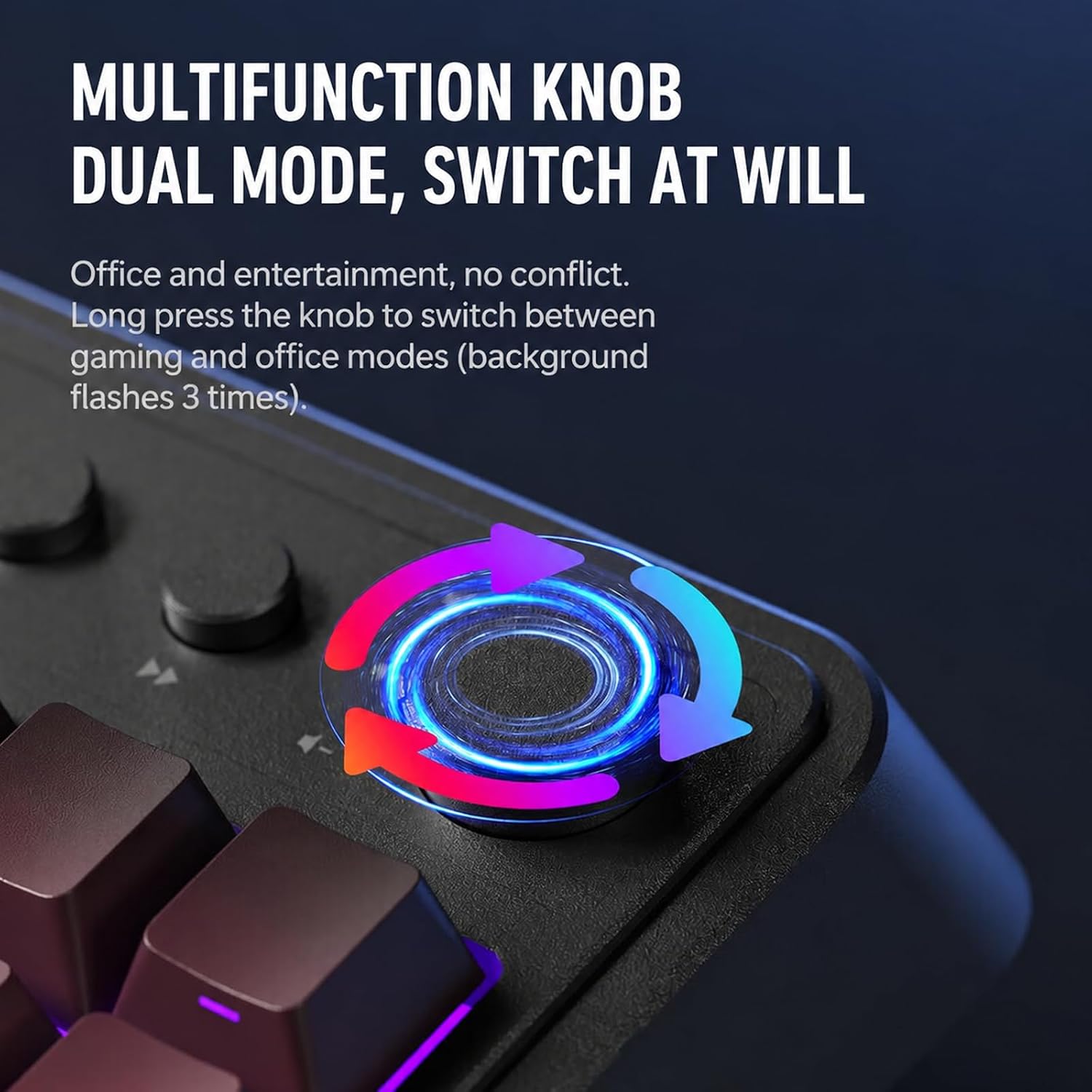 Thumbnail 6 de AULA S99 Gaming Keyboard: Wireless 96% Keyboard with Rotary Knob, Macro Keys and Numeric Pad (Black)