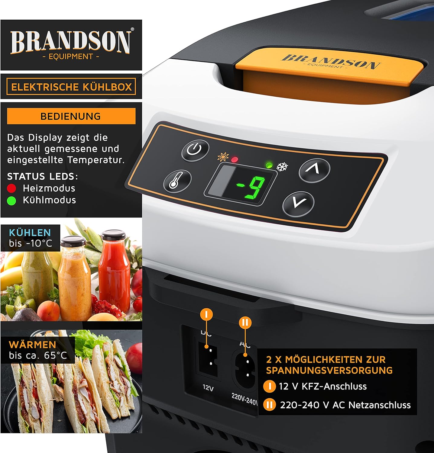 Detalle de Brandson Kühlbox 10L kühlen und wärmen