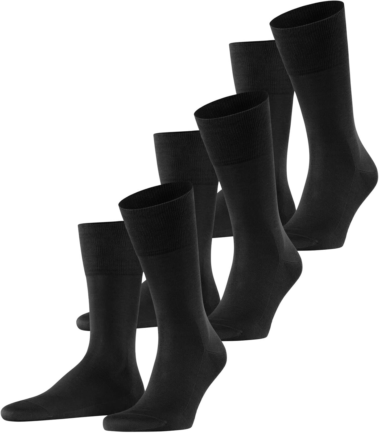 Detalle de FALKE Tiago 3-pack herrstrumpor i merceriserad, andningsaktiv bomull