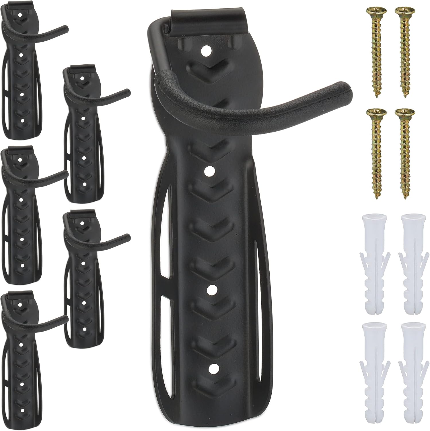 Detalle de Relaxdays support vélo mural en métal (lot de 6) pour suspendre jusqu’à 25 kg