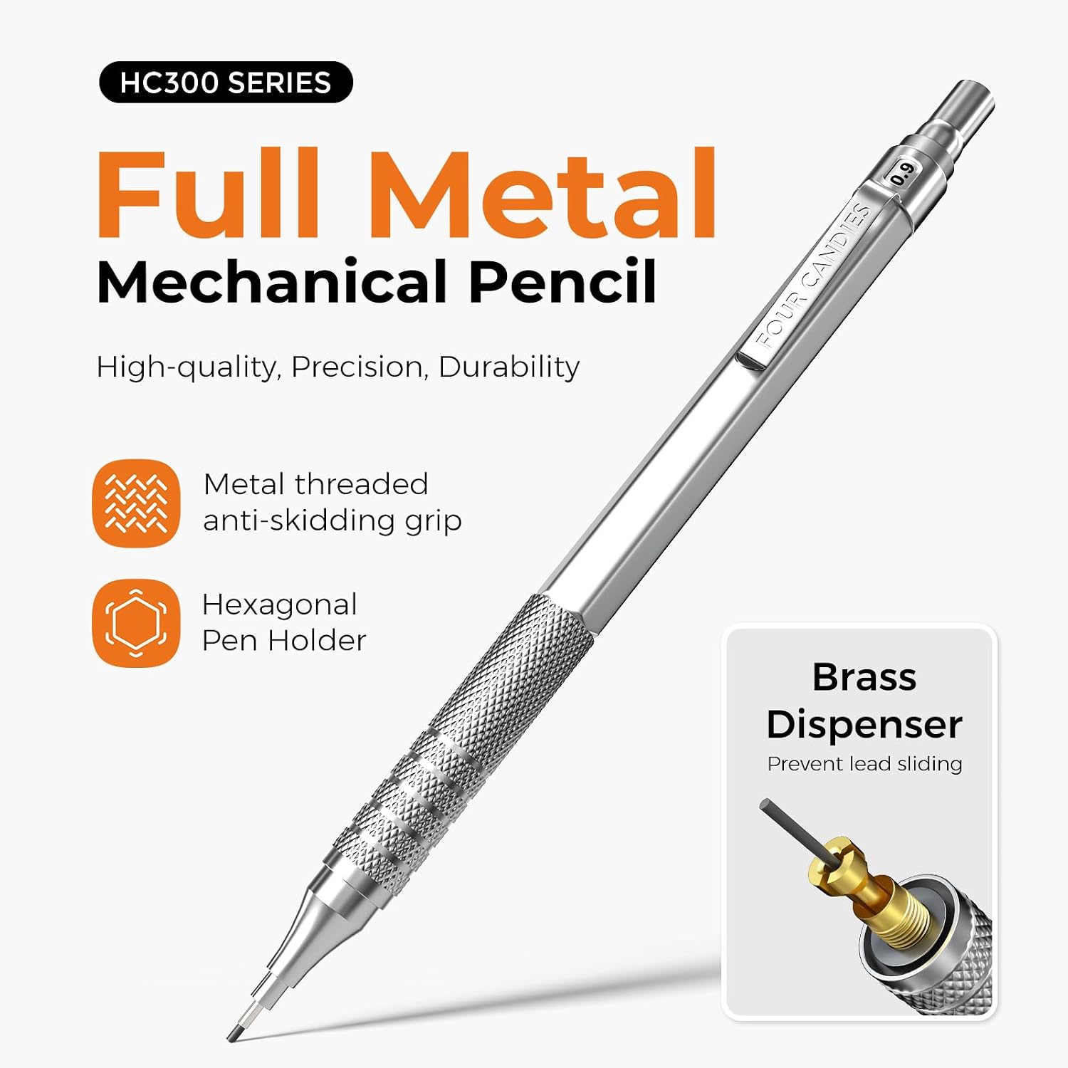 Detalle de Four Candies FCDE-JSZDQB-5792YIN stiftpenneset i metall, 0,5–2 mm med 420 stift
