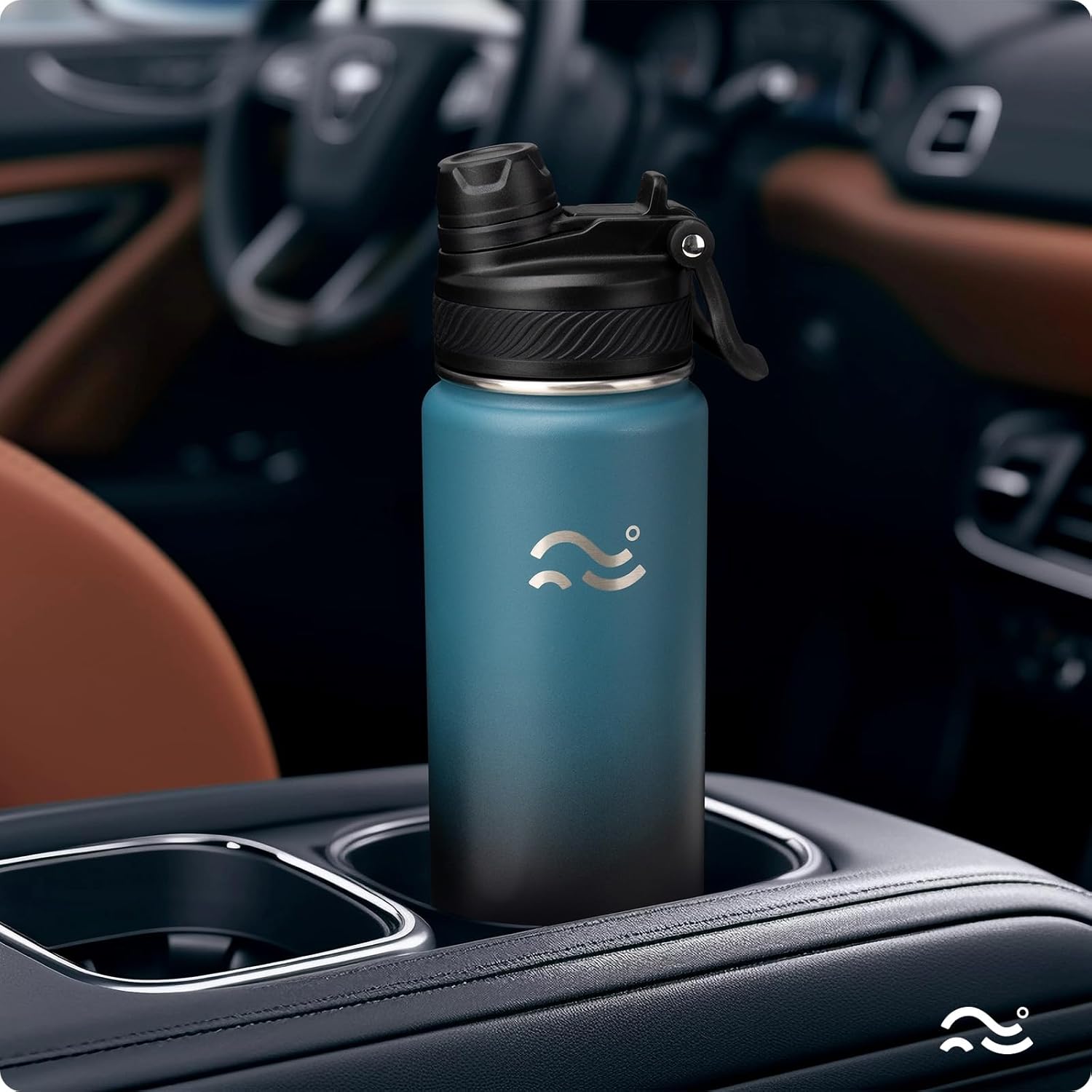 Thumbnail 6 de Swigina 24 oz Insulated Water Bottle with Silicone Boot and 2-in-1 Lid