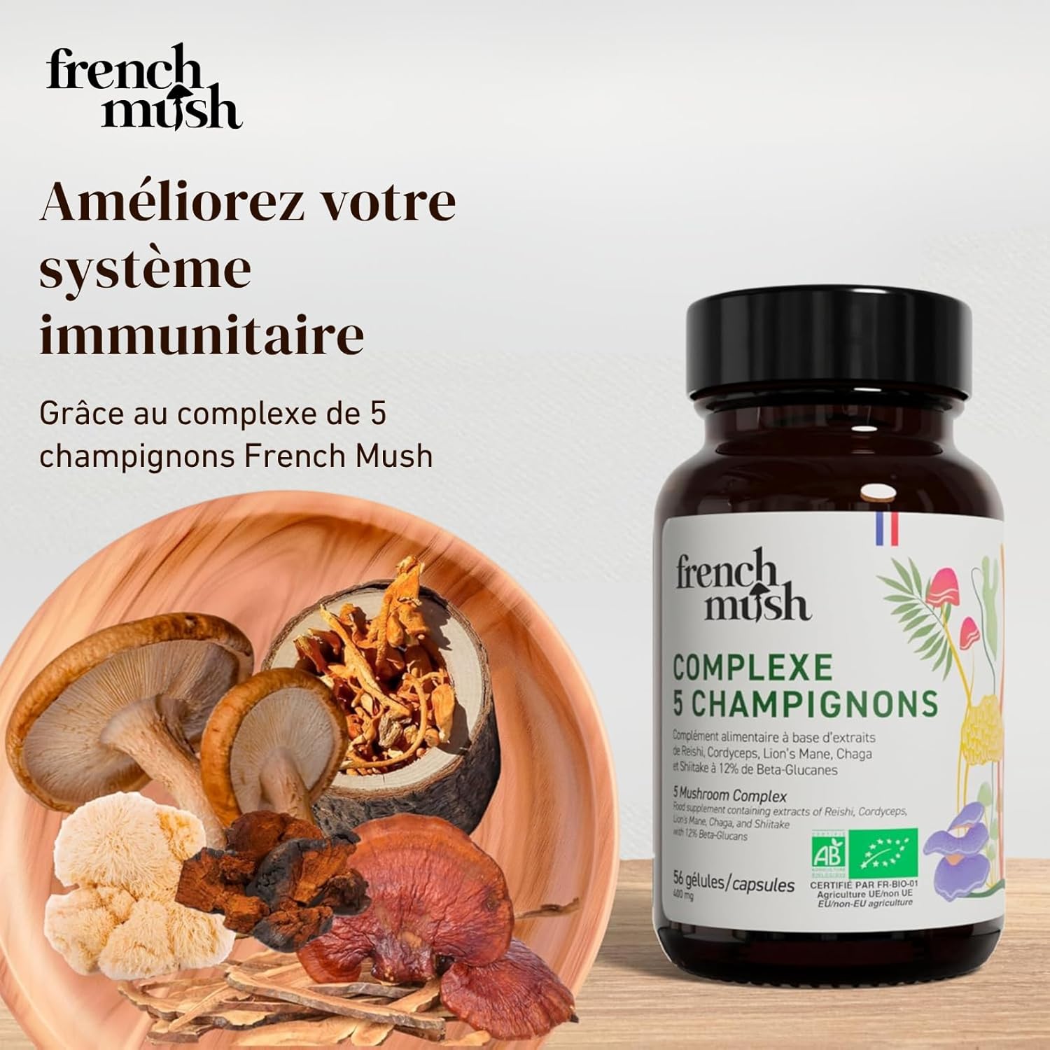 Thumbnail 5 de Complexe 5 Champignons Bio – Gélules Vegan (56)