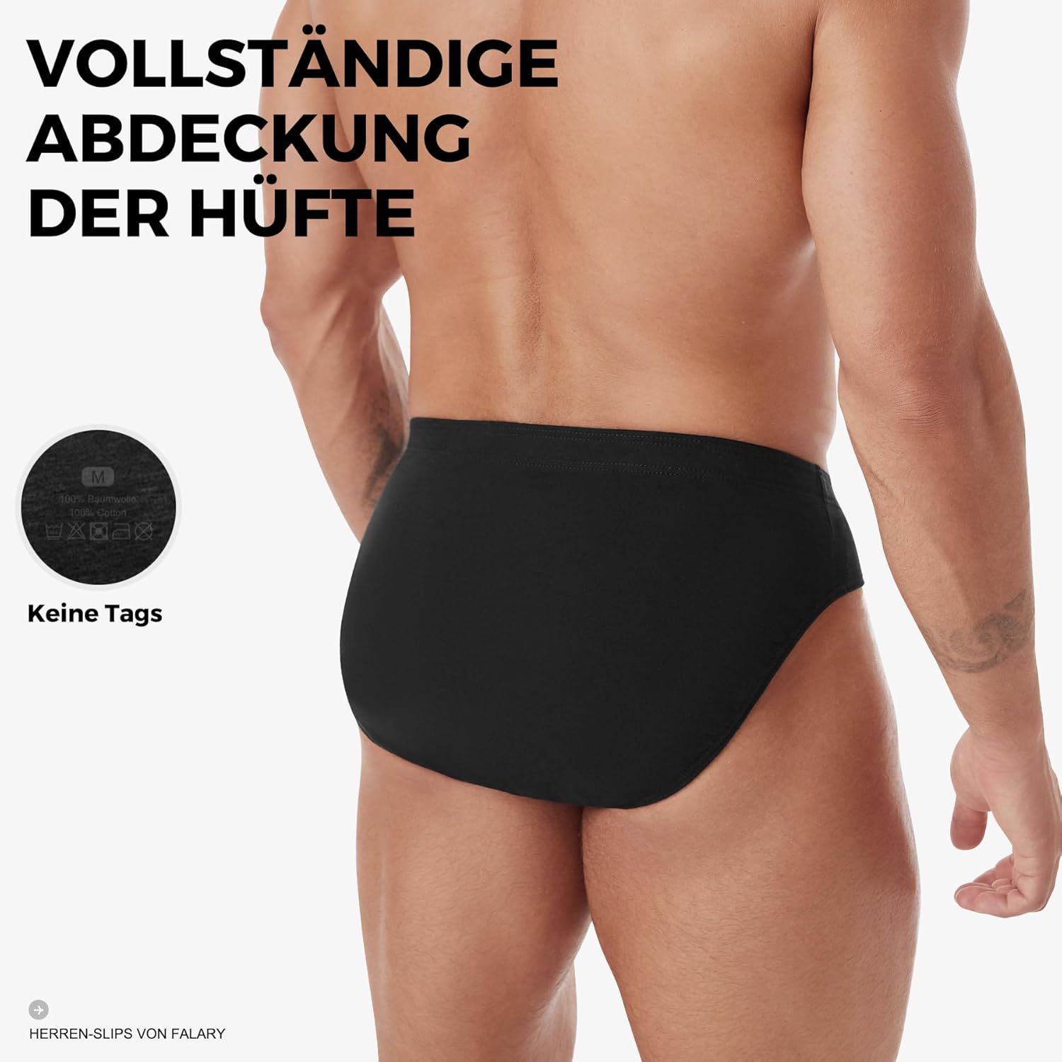 Thumbnail 4 de FALARY Herren Slip 6er Pack aus 100% Baumwolle – Sport Basic Unterwäsche mit bequemem Schnitt