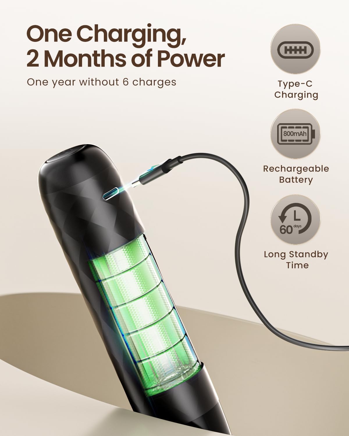 Detalle de Maestri House LunaFro Mini rechargeable milk frother 🥛