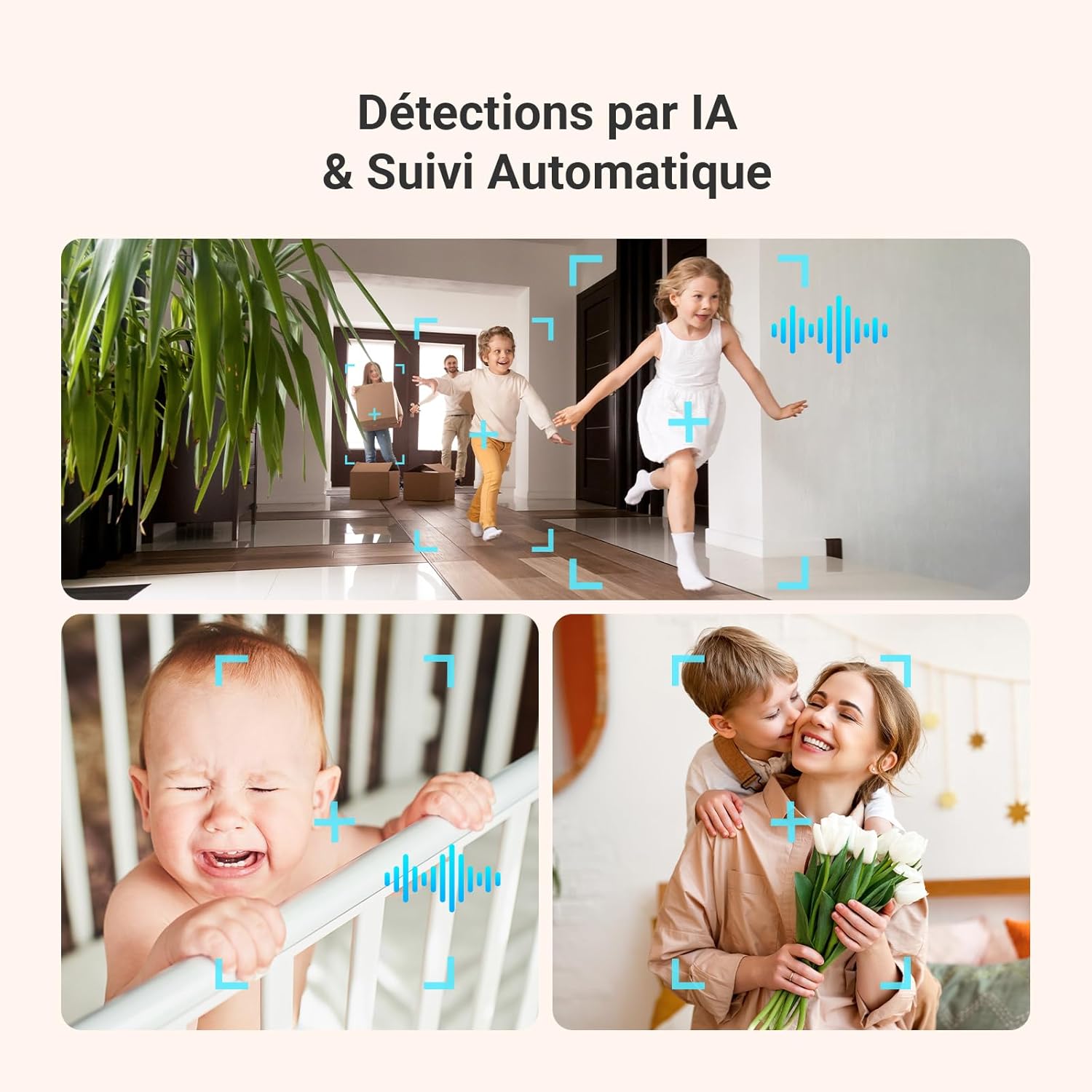 Detalle de EZVIZ 2K Caméra Surveillance WiFi Intérieur C6N G1 2K 2PK : Babyphone, Suivi Auto-Zoom et Détection Humain