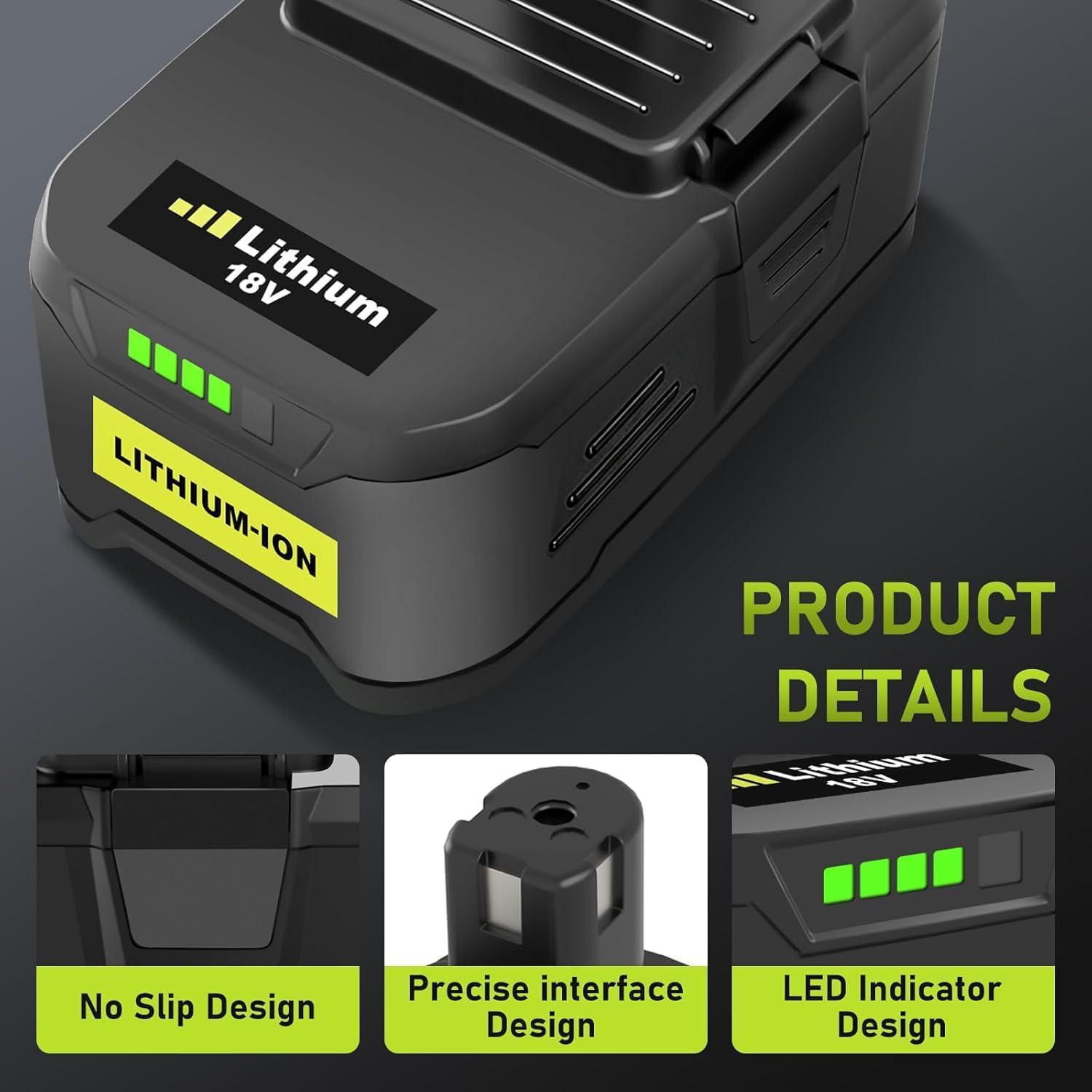 Detalle de 18V 6.0Ah Lithium Battery for Ryobi One+