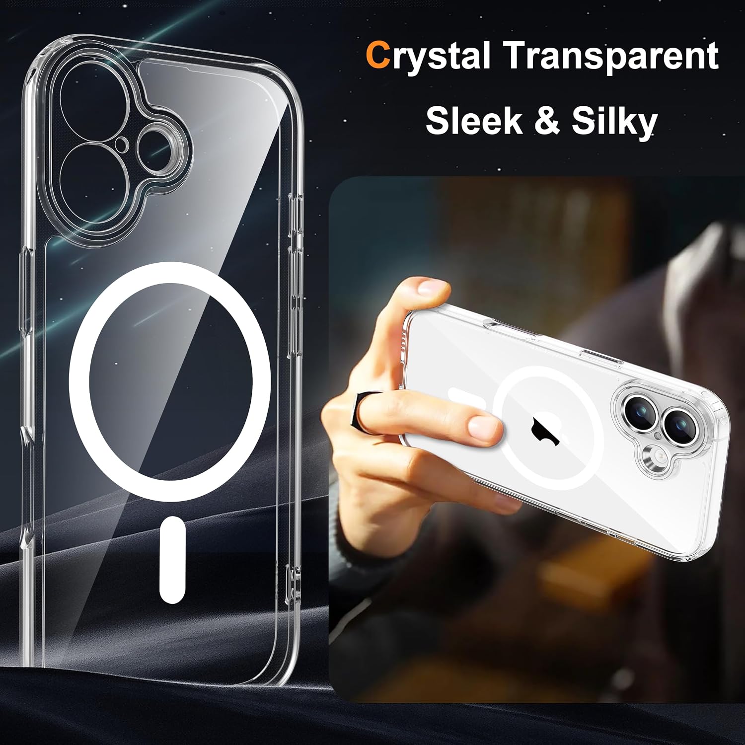 Thumbnail 5 de ORETECH Cover Magnetica per iPhone 17 da 6,3'': protezione trasparente con duo vetro temperato, compatibile MagSafe