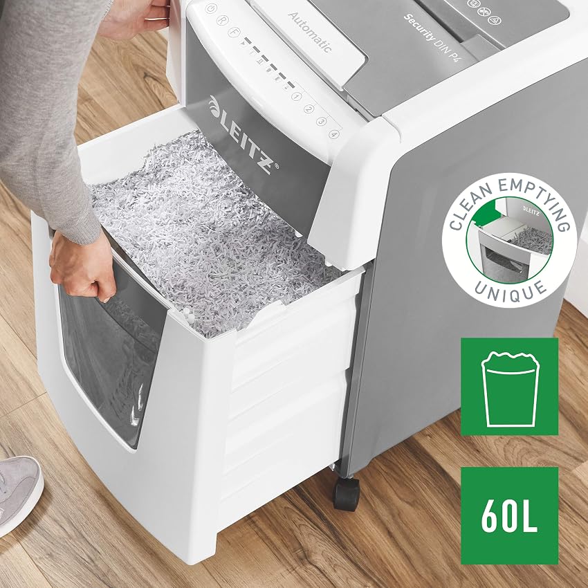 Detalle 2 de Leitz IQ Autofeed Destructora P4 automática 300 hojas 🗑
