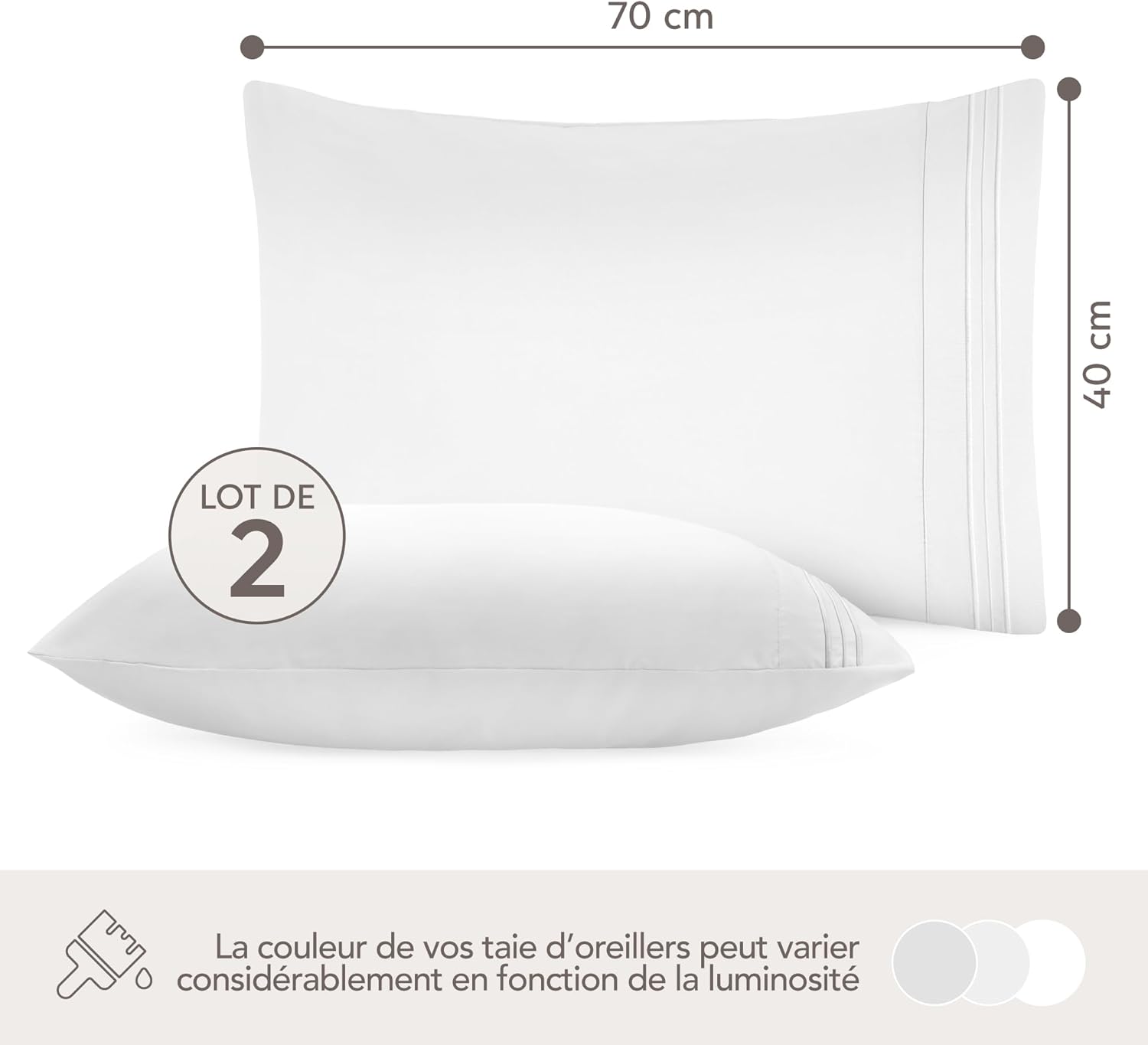 Thumbnail 5 de Dreamzie Taie Oreiller 40x70 – Lot de 2 en Microfibre Brossée certifiée OEKO-TEX