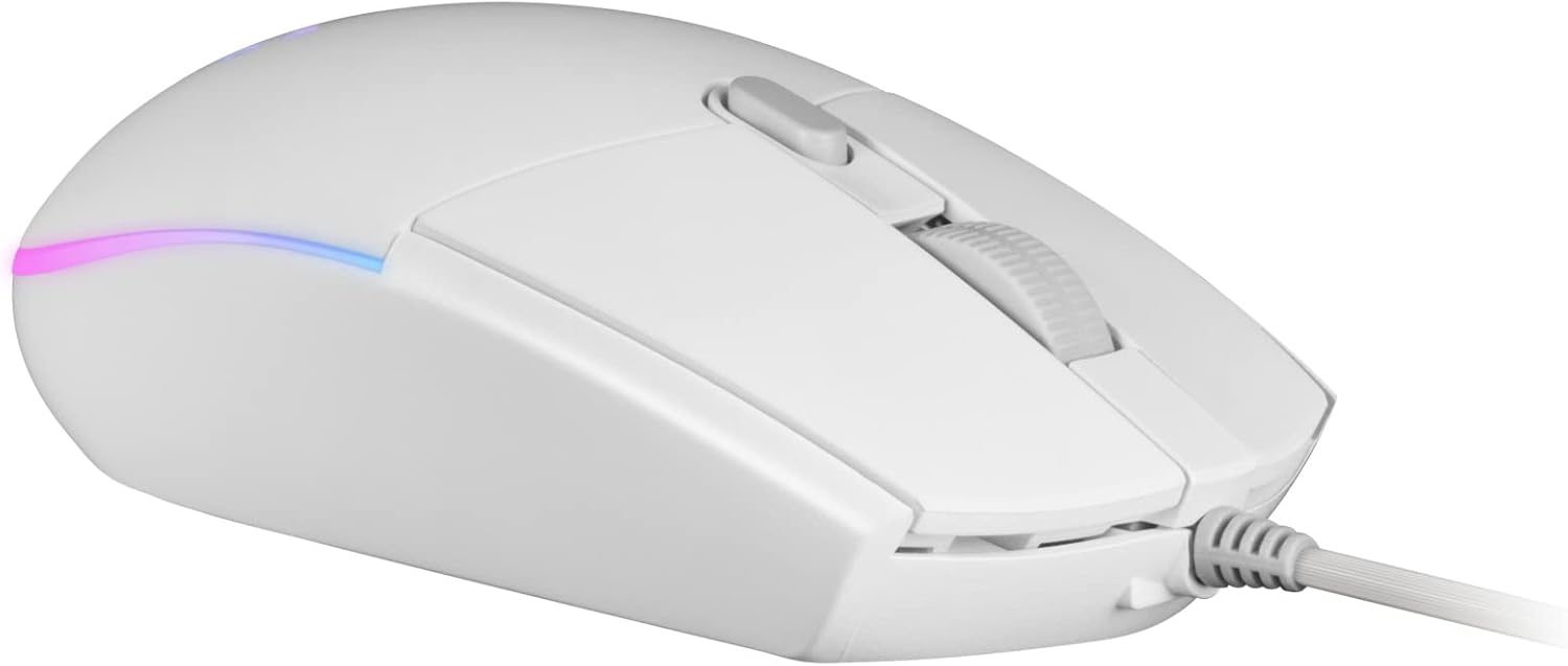 Detalle de Mars Gaming MMGW Souris Gamer Blanche RGB Flow 3200 DPI, anti-dérapant, switches HUANO