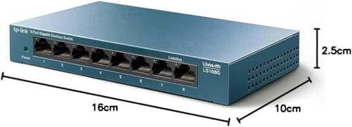 Detalle de TP-Link LS108G: Switch Gigabit de 8 Puertos, Plug and Play, diseño ligero y silencioso