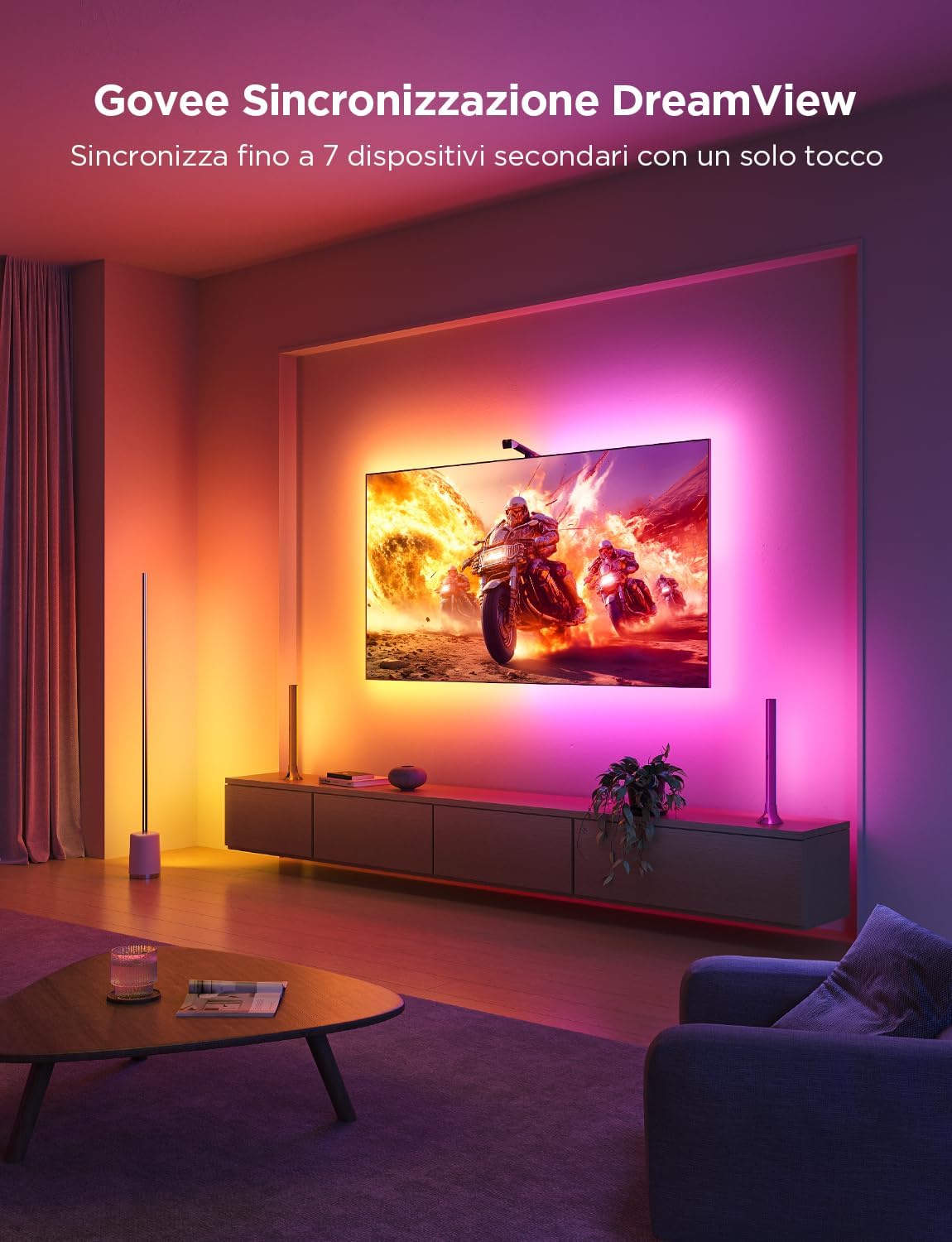 Thumbnail 6 de Govee LED TV Retroilluminazione 3 Lite: luce RGBICW, correzione fish-eye e controllo vocale per TV 55–65 pollici