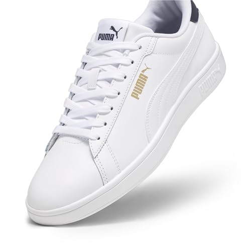 Thumbnail 8 de PUMA Smash 3.0 Unisex – Baskets cuir blanc/bleu marine/or, pointure 45 EU