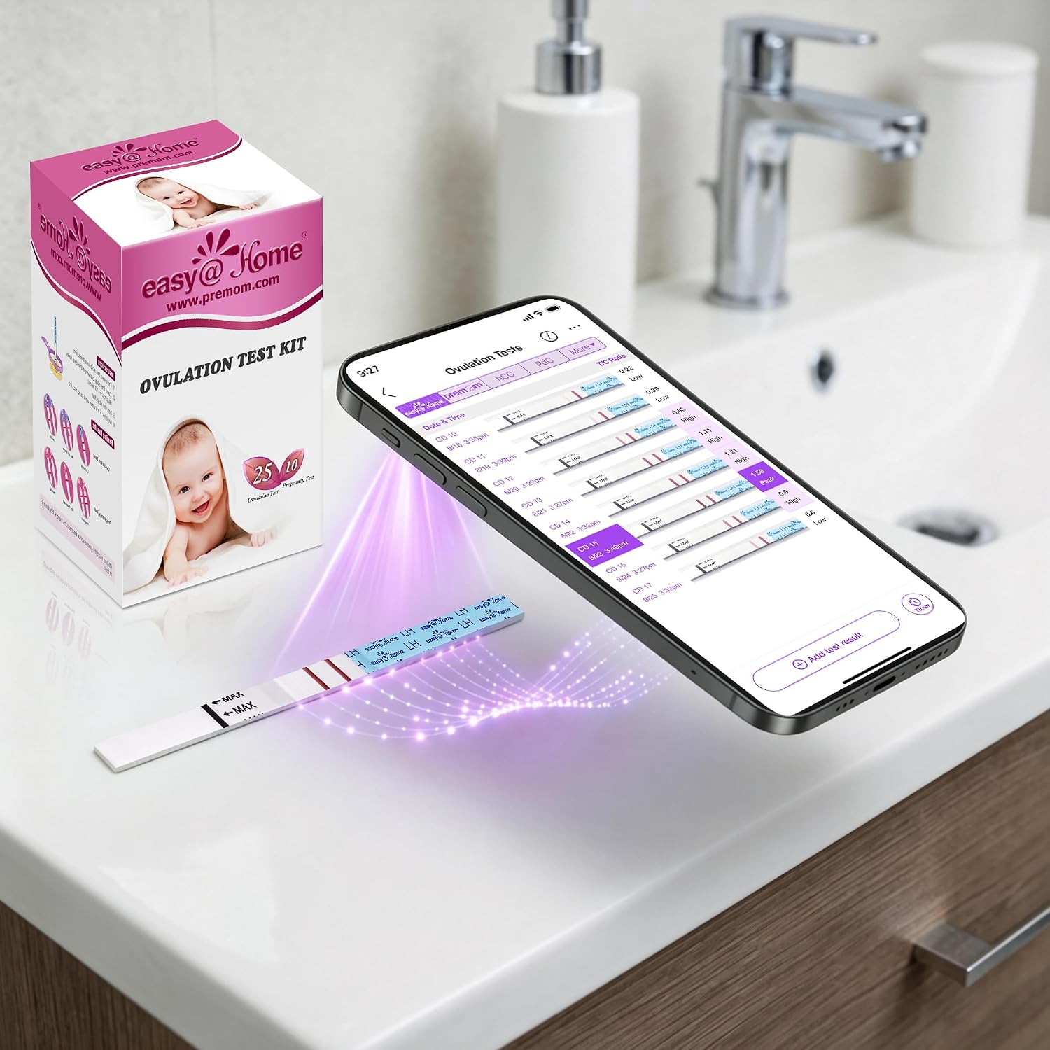 Detalle 2 de Easy@Home Ovulation and Pregnancy Test Kit 70-pack 🧪