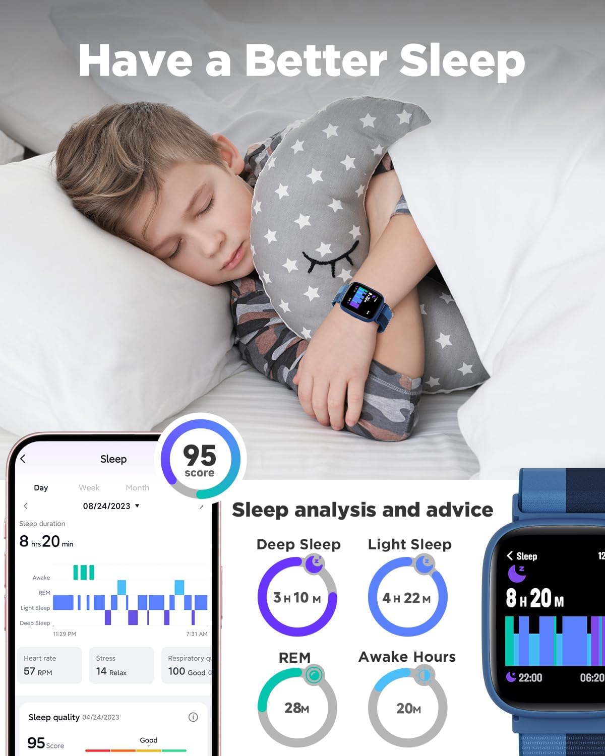 Thumbnail 3 de BIGGERFIVE Kids Smart Watch 1.8" fitness watch