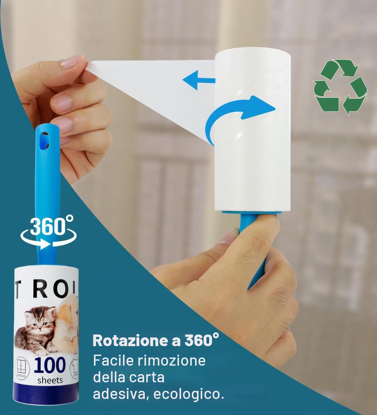 Thumbnail 3 de Rullo peli animali extra adesivi – 1000 fogli, 10 rotoli con 2 derouleurs