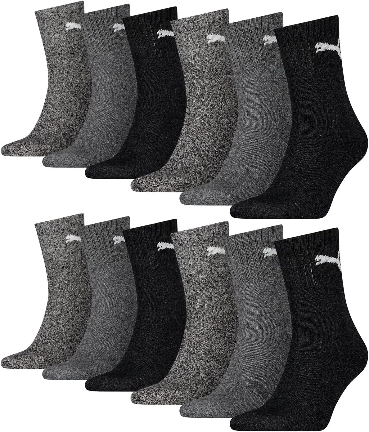 Detalle de PUMA Calcetines unisex, negro 43-46: comodidad y ajuste diario con logo emblemático