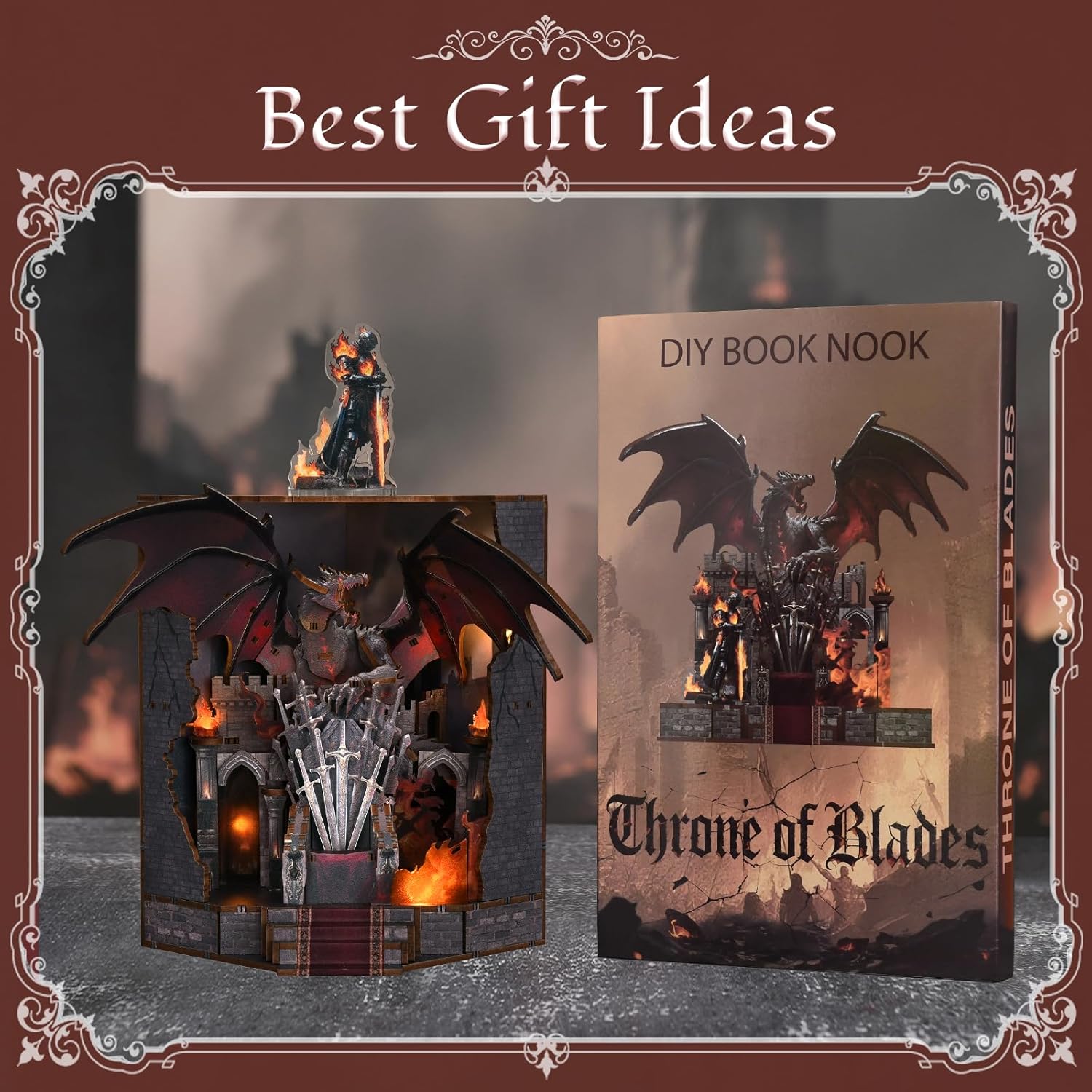 Thumbnail 6 de MiniCity Book Nook Kit for Adults - DIY Miniature House with LED Light, 3D Wooden Puzzle Bookend Bookshelf Decor, Collectible Gift for Family and Friends (Throne of Blade)
MiniCity Book Nook Kit for Adults - DIY Miniature Ho…