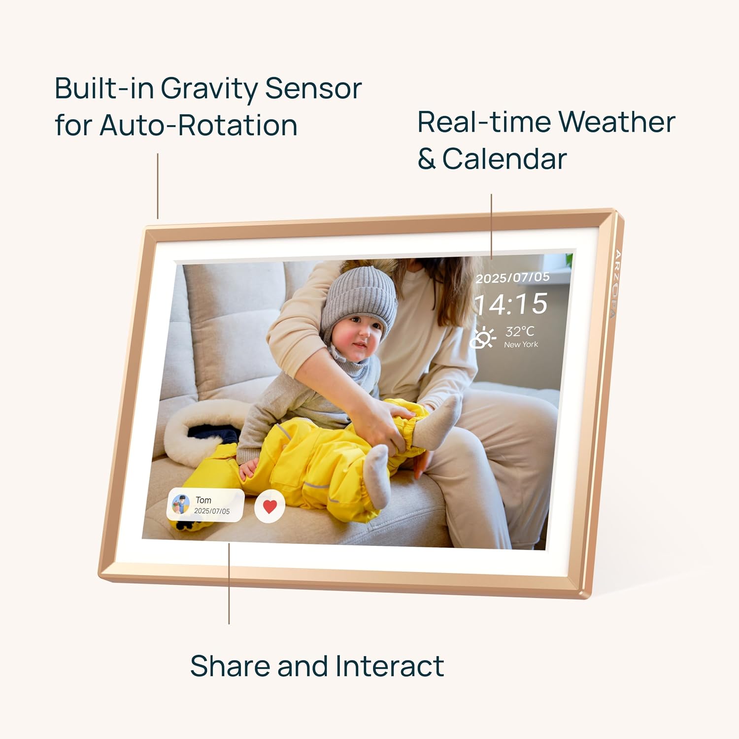 Thumbnail 6 de ARZOPA 14 Inch Metal Digital Photo Frame with Free Unlimited Cloud Storage