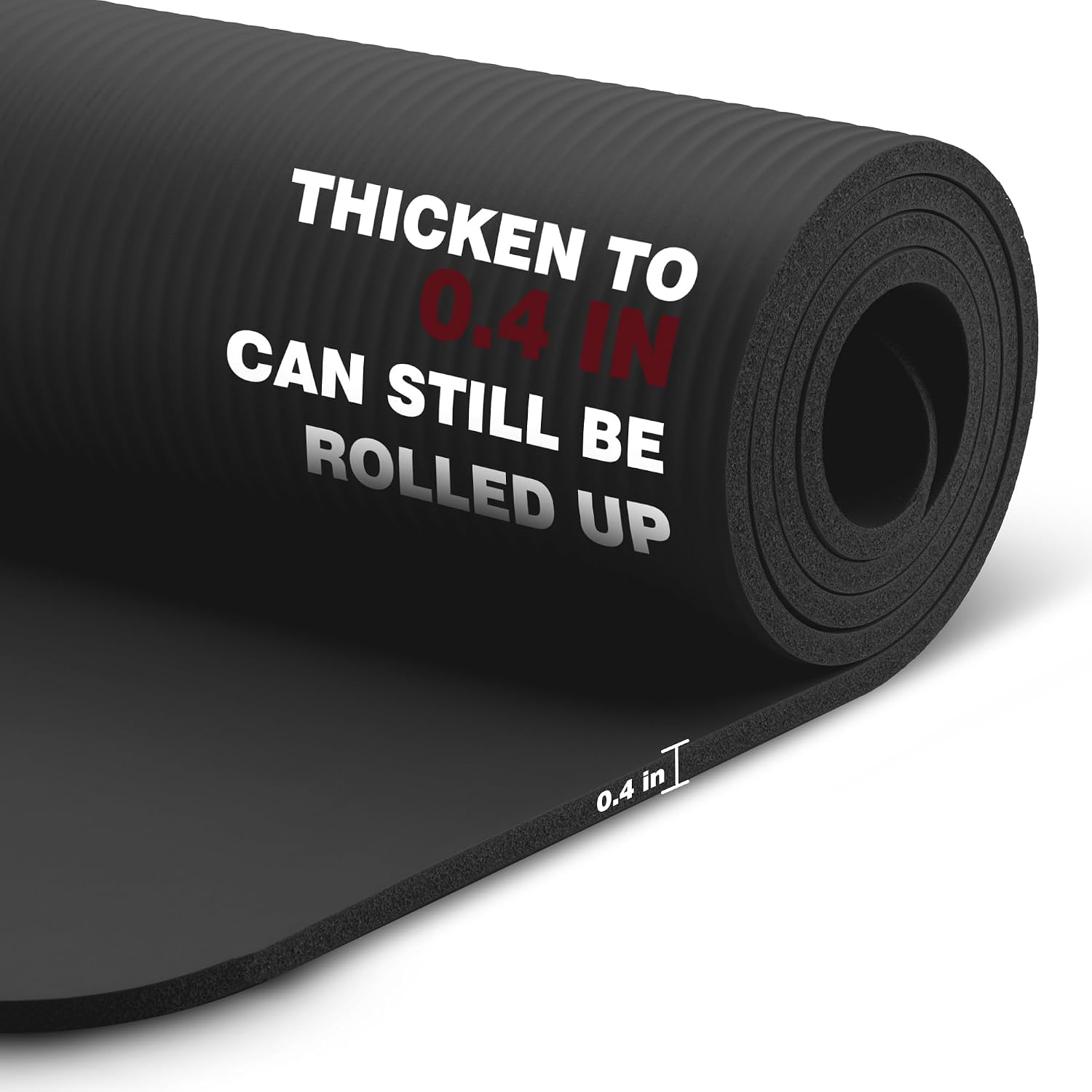Thumbnail 2 de KEEP Extra Thick NBR Yoga Mat, 10mm Cushioning, Black