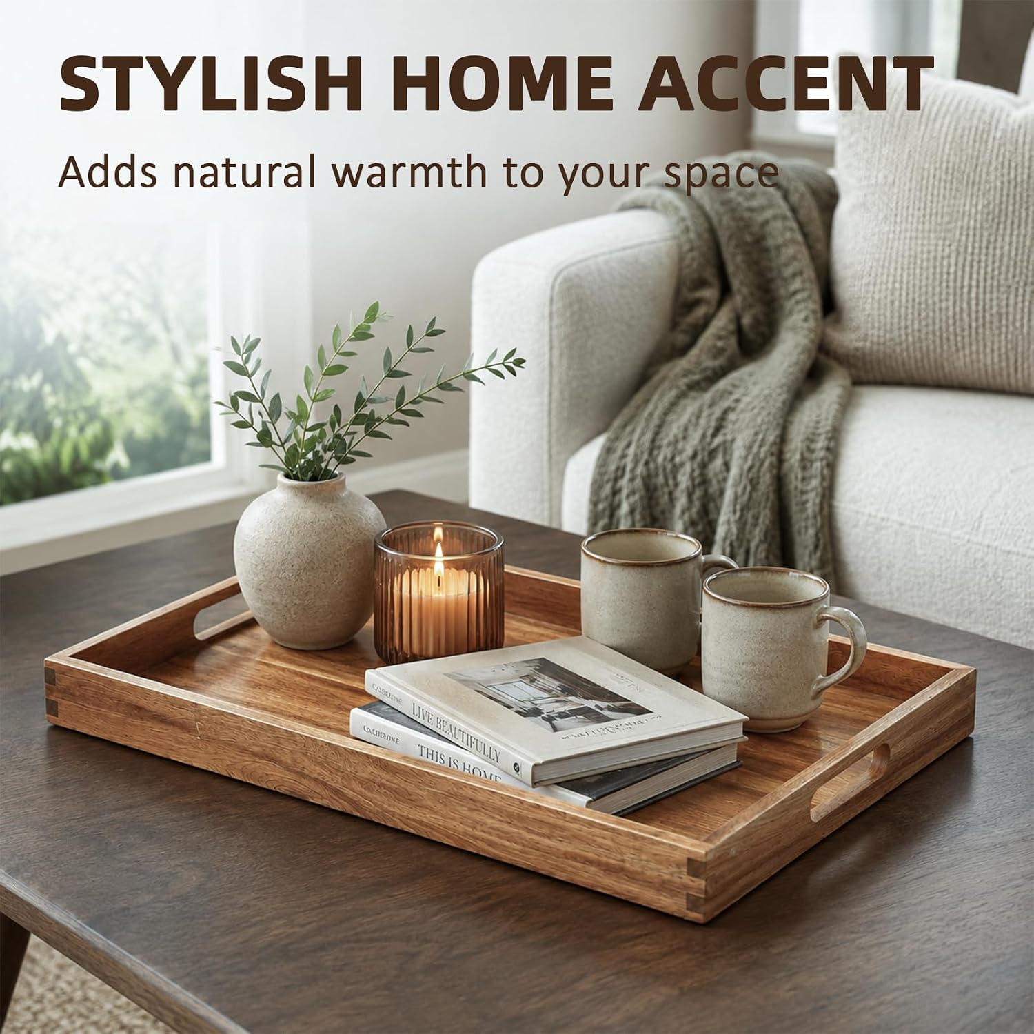 Thumbnail 6 de Solidith Acacia Wood Serving Tray