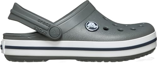 Detalle de Crocs Croband Clog K para niños unisex - Gris Pizarra/Azul Marino (talla 29-30)
