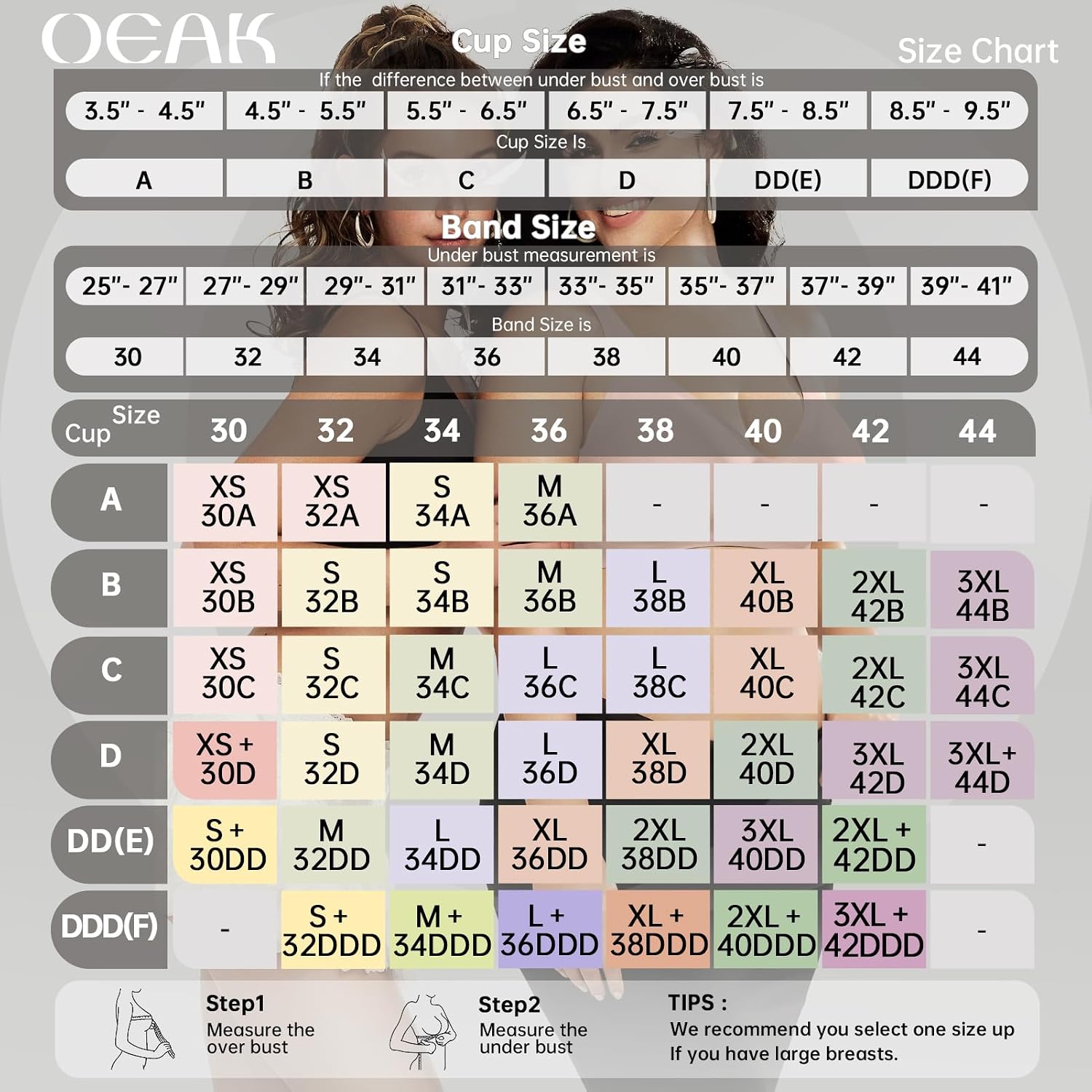 Detalle de OEAK Deep V Wireless Bra for Women — Comfortable, Seamless, Padded, No-Wire