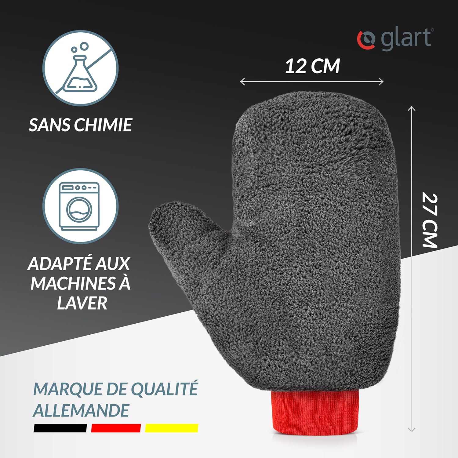 Thumbnail 2 de Glart 44FH – Gant de lavage de jantes en microfibre 27x12 cm, avec poignet