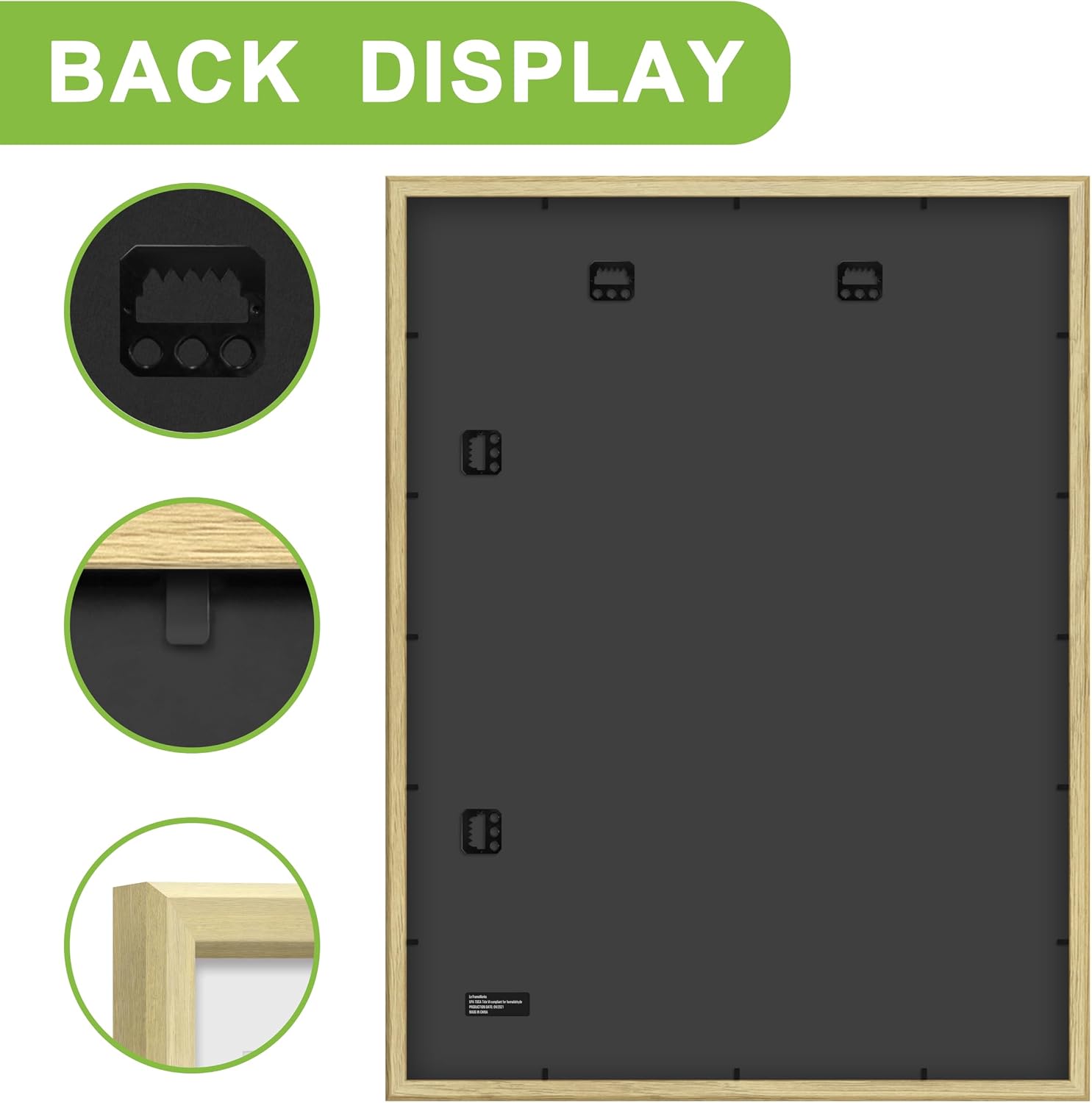 Detalle de FrameWorks 2-Pack 18 x 24-Inch Natural Oak Shadow Box Frames with Removable Mats