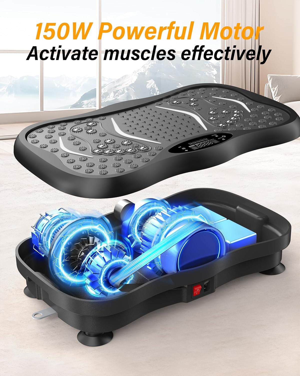 Detalle de Vibration Plate Exercise Machine for Home Workout – 5 Programme Modes, 99 Speed Levels, 330 lbs Capacity