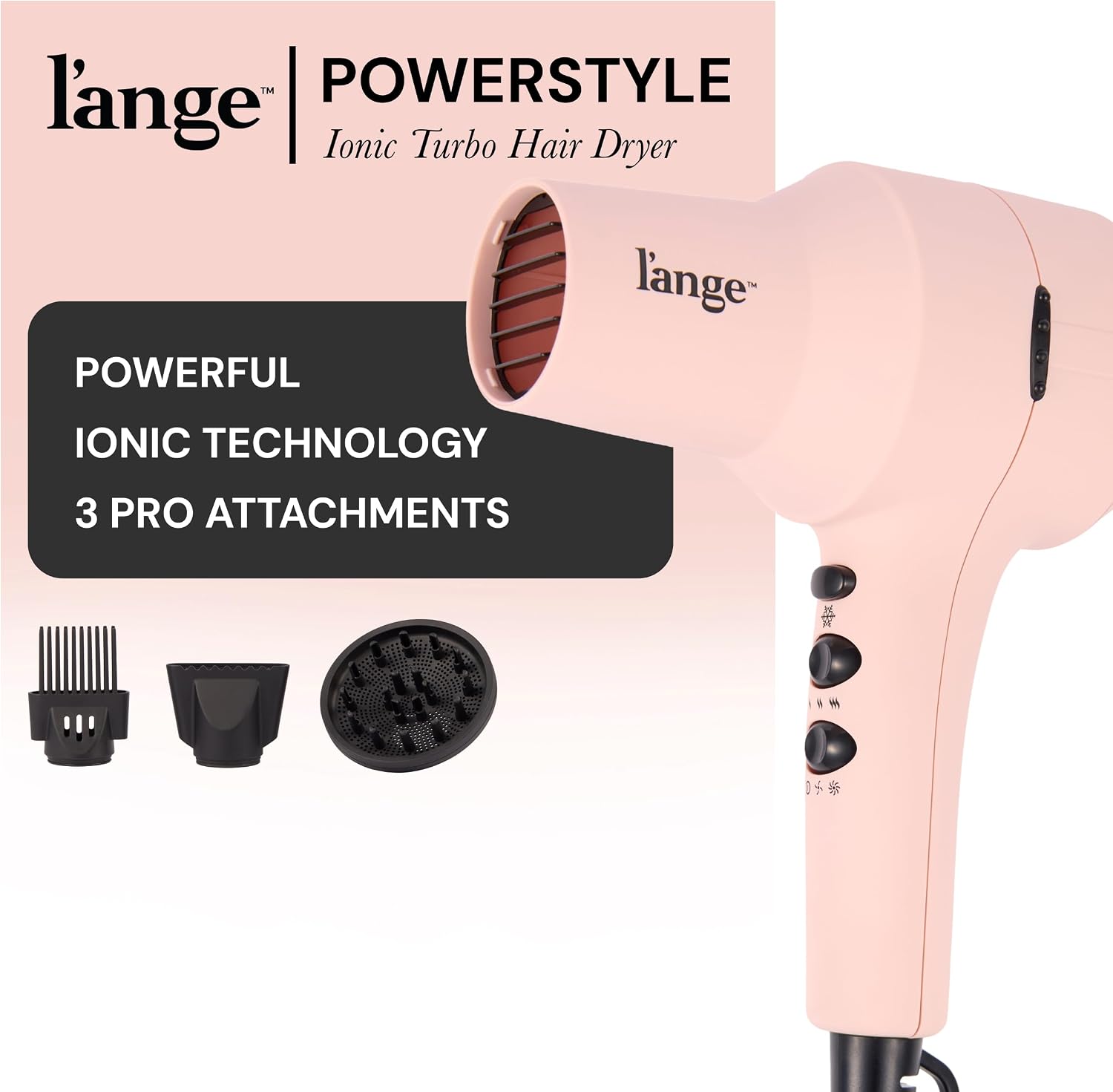 Detalle 2 de L'ANGE HAIR PowerStyle Ionic Turbo Hair Dryer 1875W ⚡