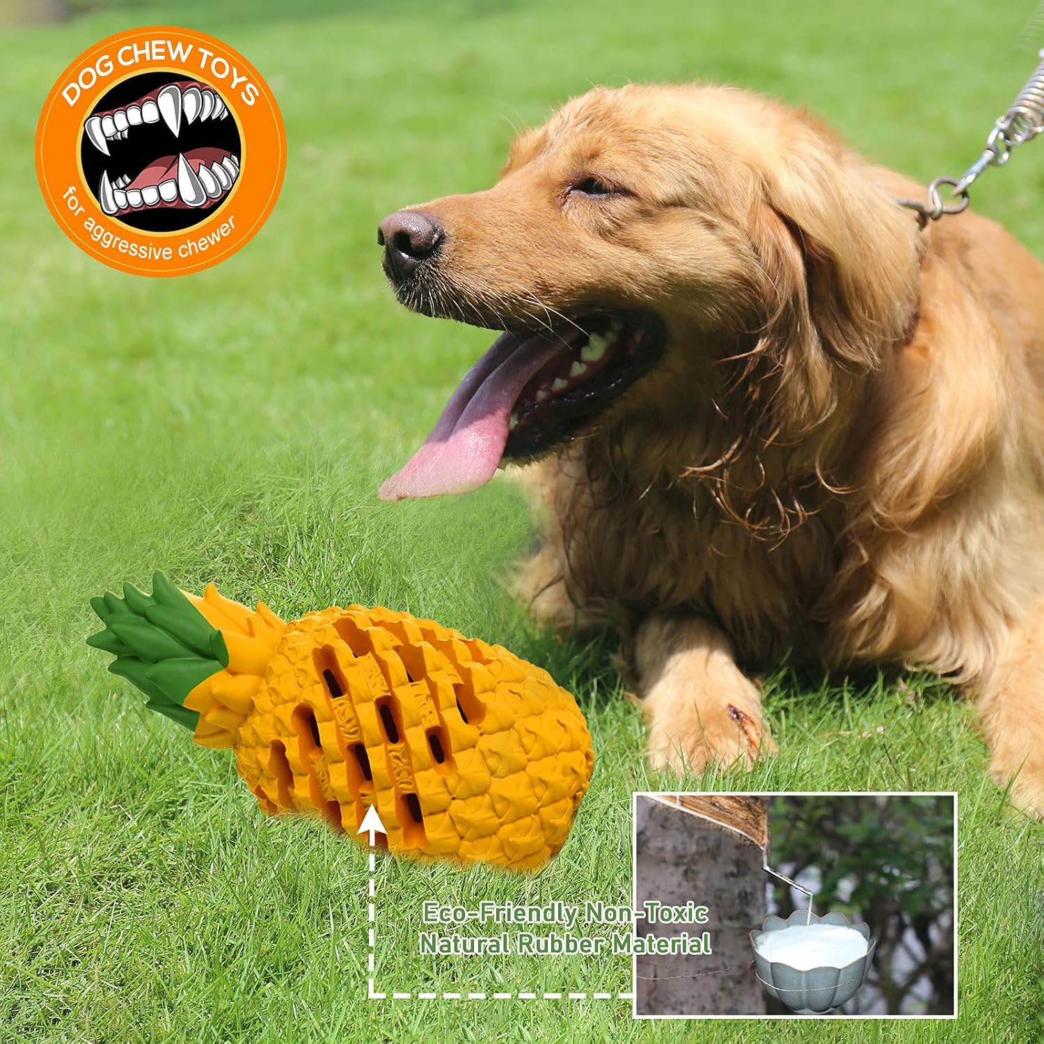 Thumbnail 1 de M.C.works Ultra-Durable Pineapple Dog Toy for Aggressive Chewers (6.7in)