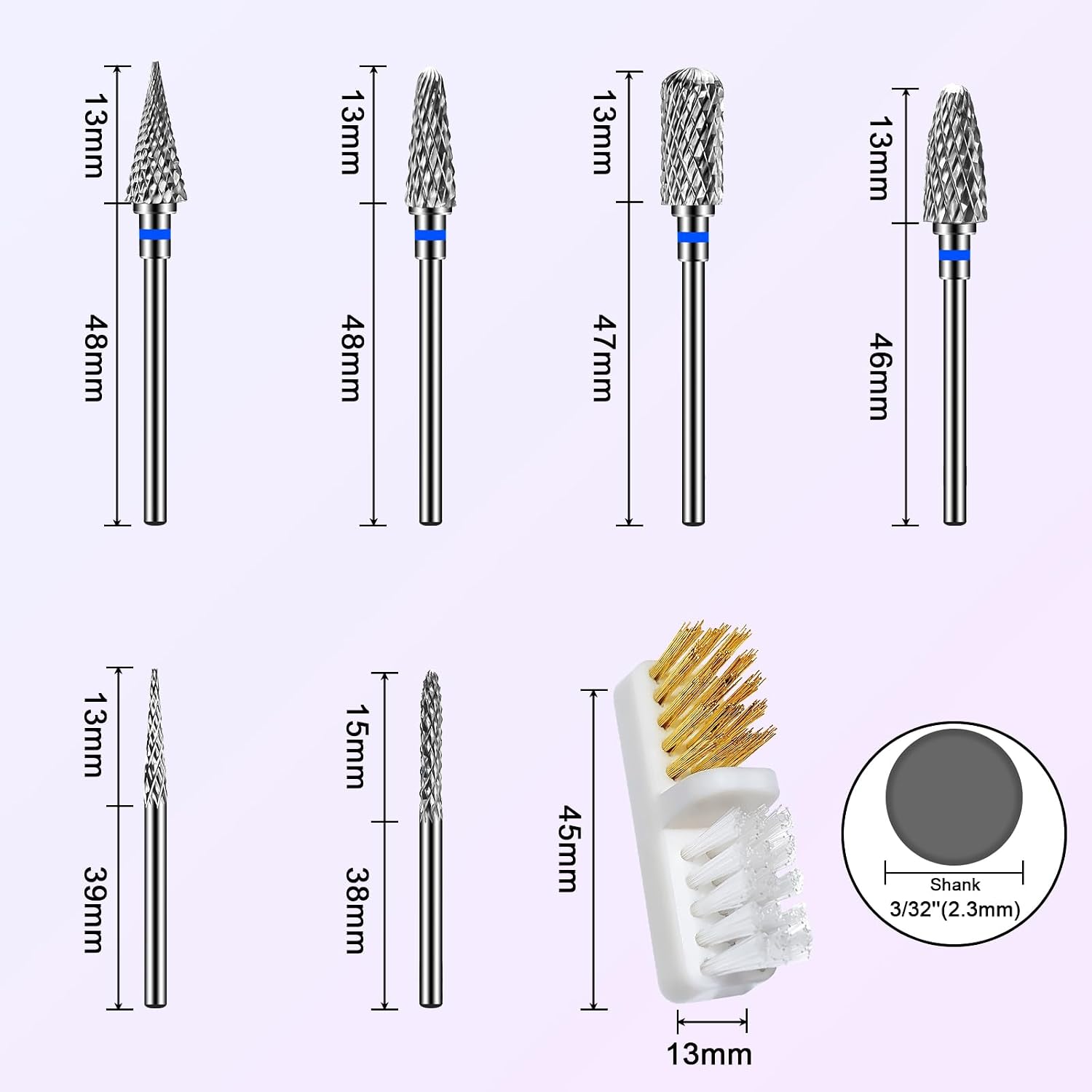 Thumbnail 6 de CGBE embouts ponceuse ongles en carbure de tungstène (6 pièces) avec brosse