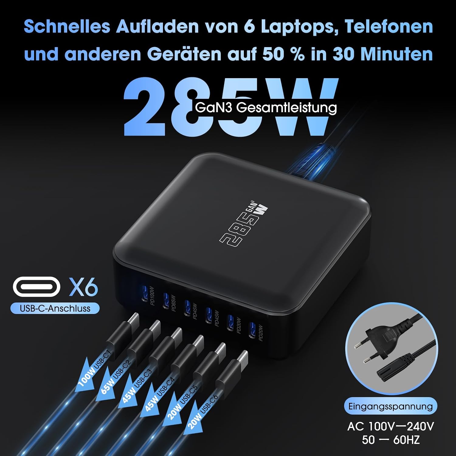 Thumbnail 1 de GaN-III 285W USB C Ladegerät
